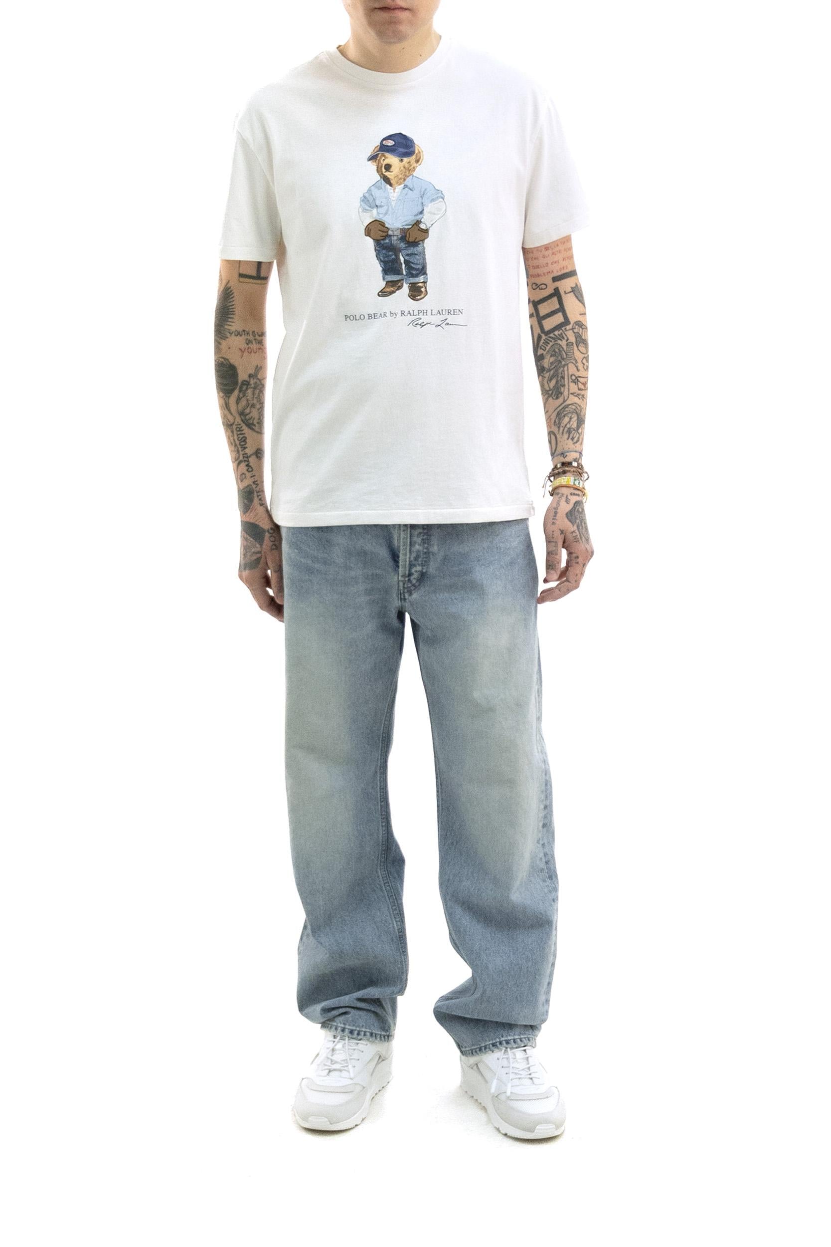 Maglietta Polo Bear in Jersey<BR/> 710B14615001 DENIM BEAR POLO RALPH LAUREN 