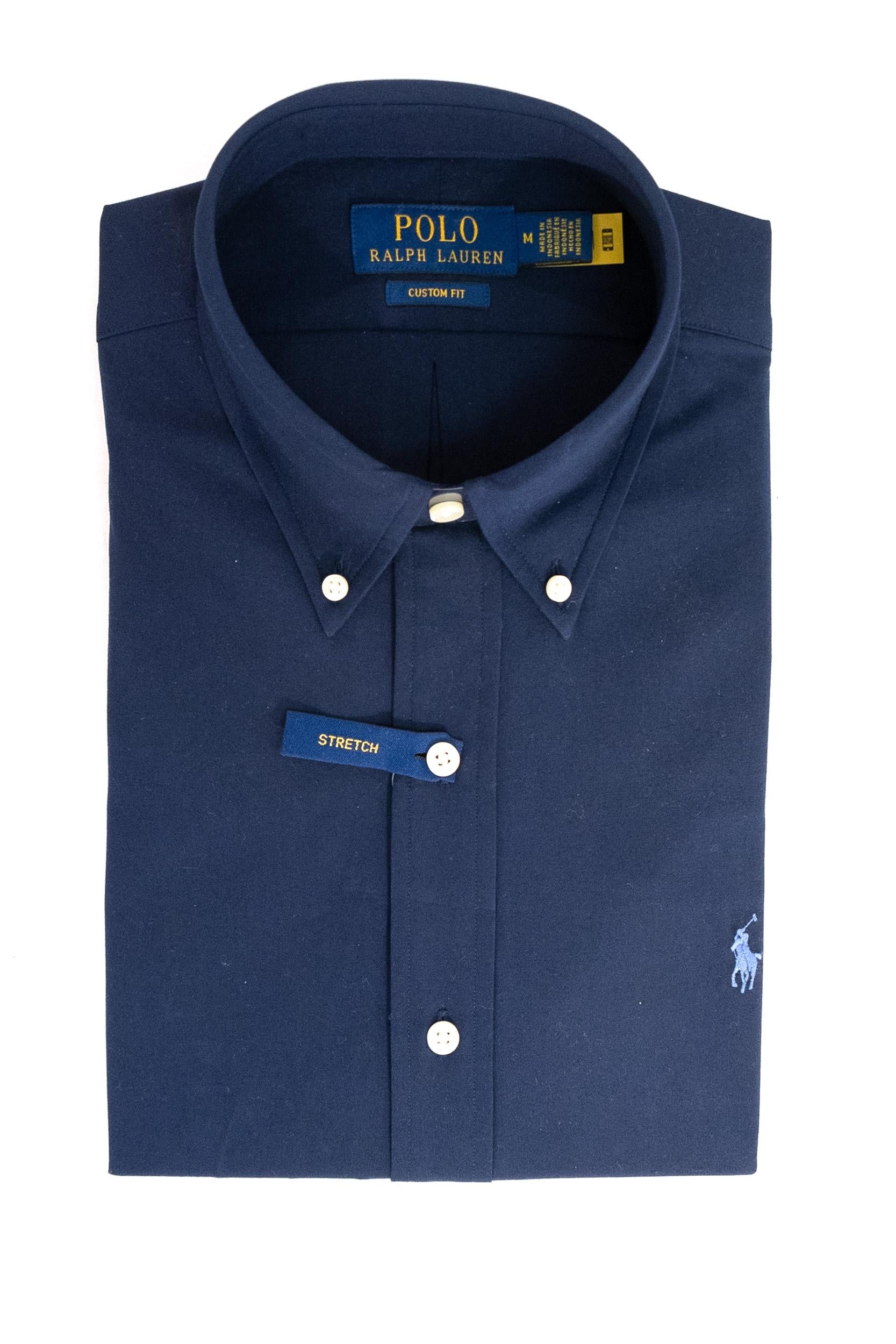 Camicia in Popeline Stretch<BR/> 710928255001 NAVY POLO RALPH LAUREN 