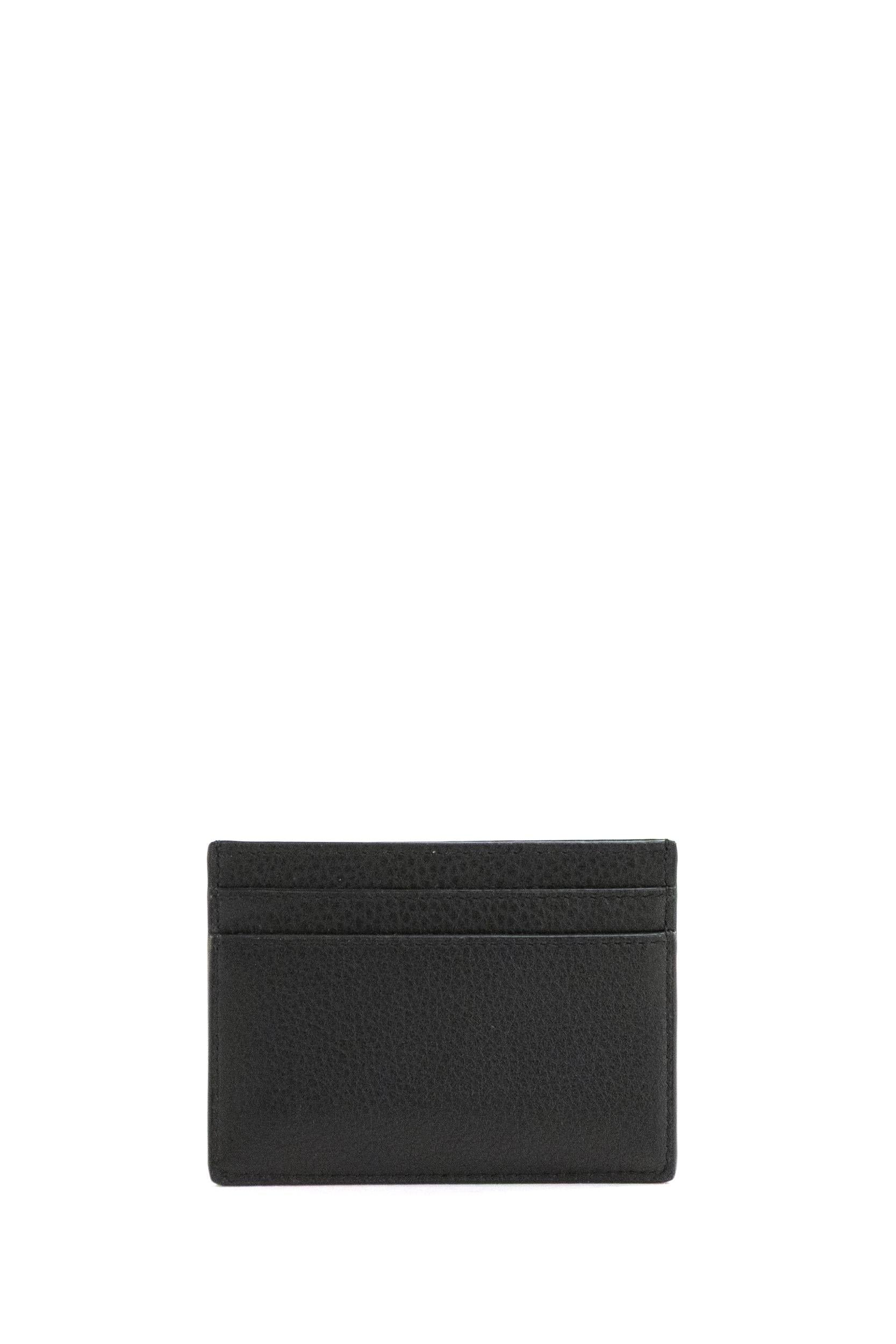 Porta carte Tiny in pelle martellata di colore nero<BR/> 847951 AAELP 1000 SAINT LAURENT 