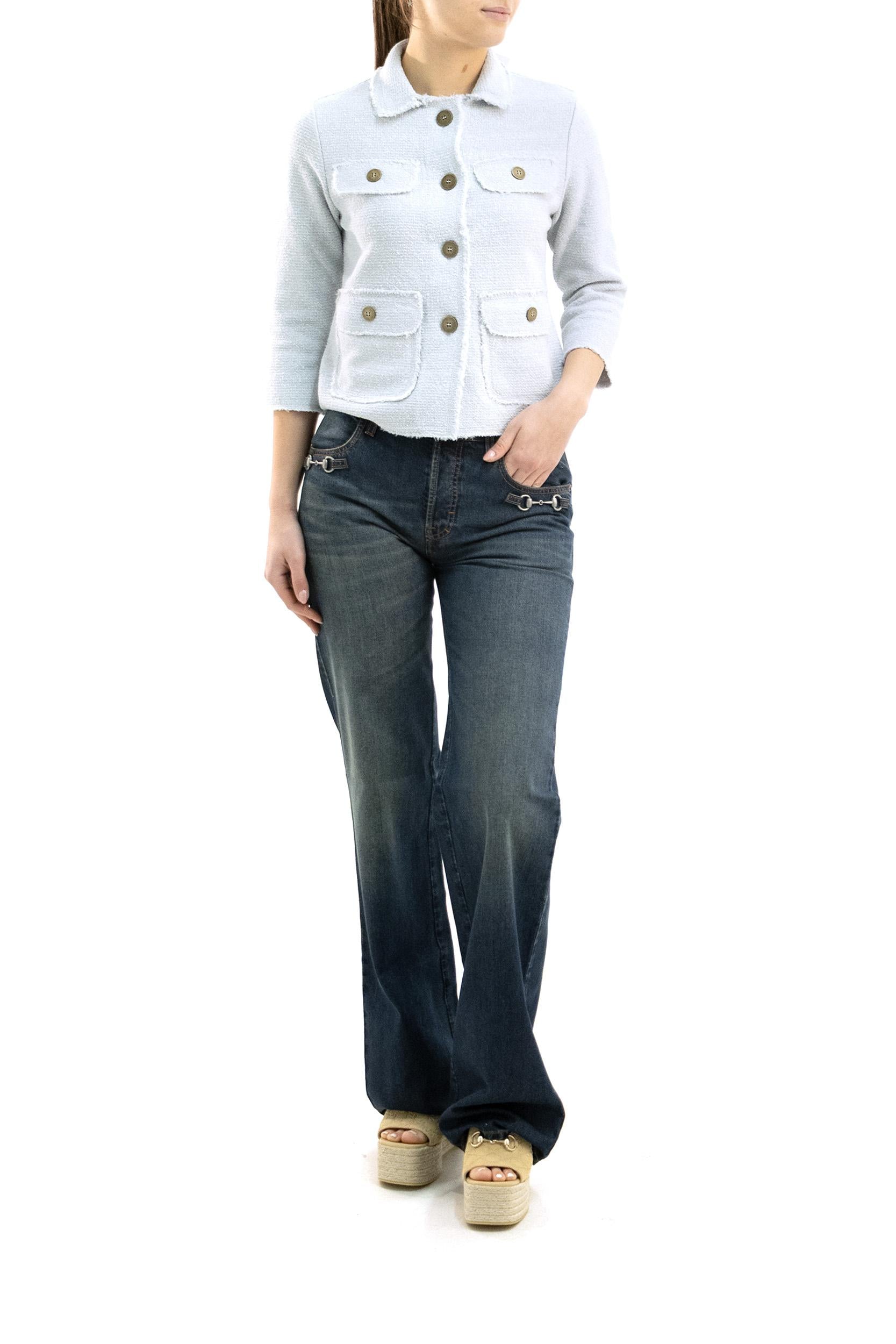 Giacca in Maglia di Misto Cotone<BR/> B7797 3102 322 BASE 