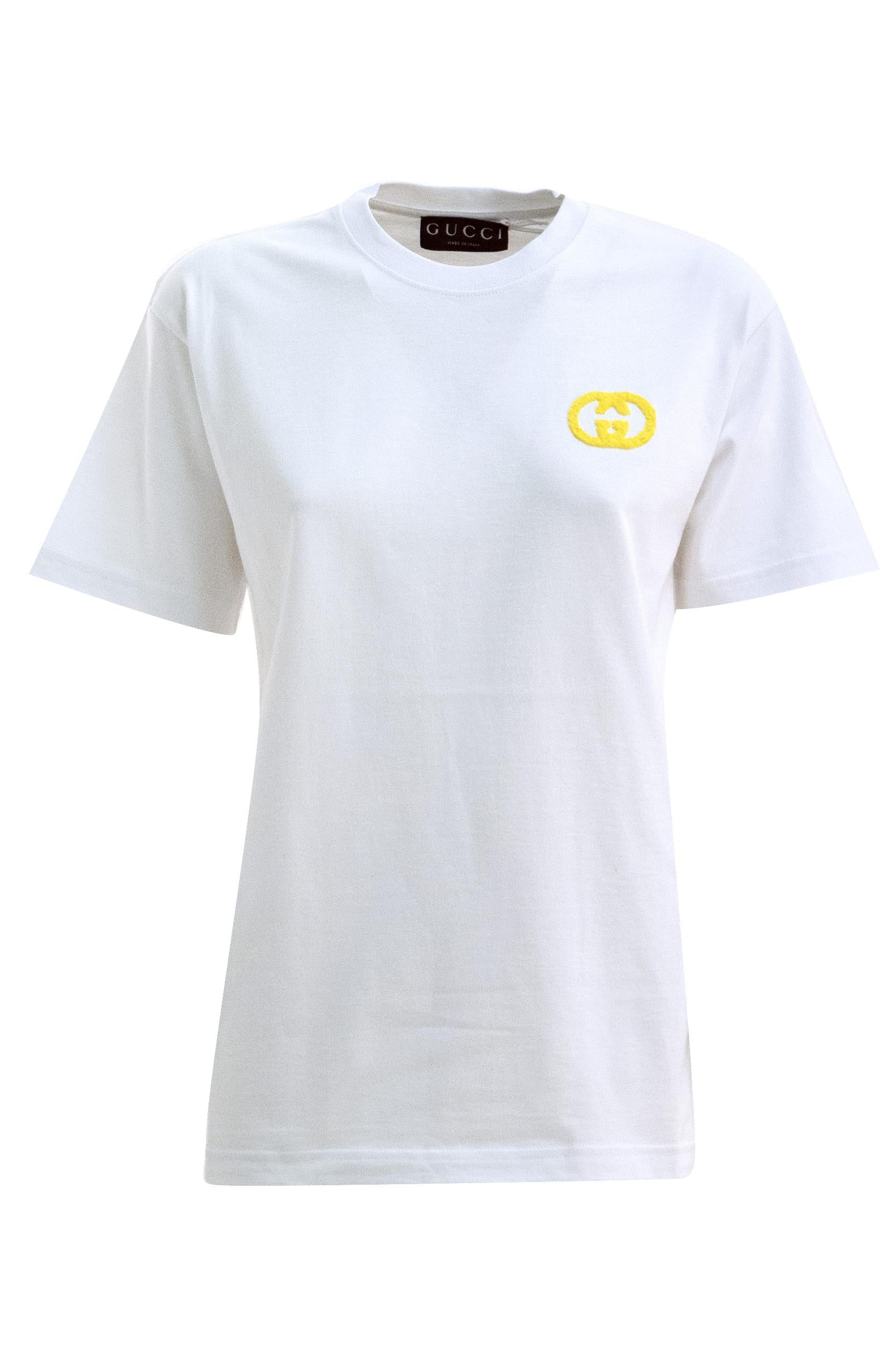 Cotton Jersey T-shirt with Gucci Crest | Cumini