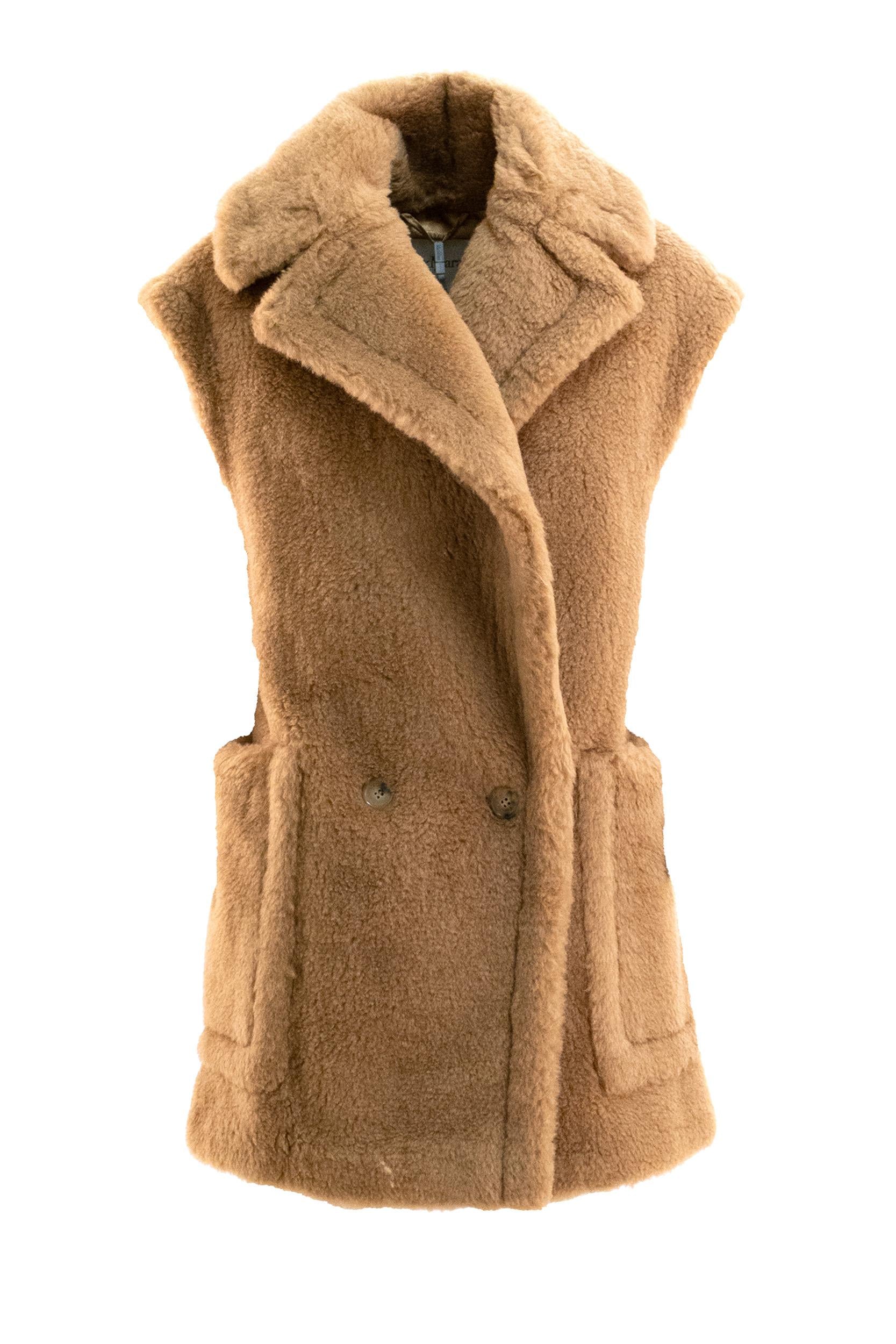 Gilet Breda Teddy in cammello<BR/> BREDA1234 001 MAX MARA 