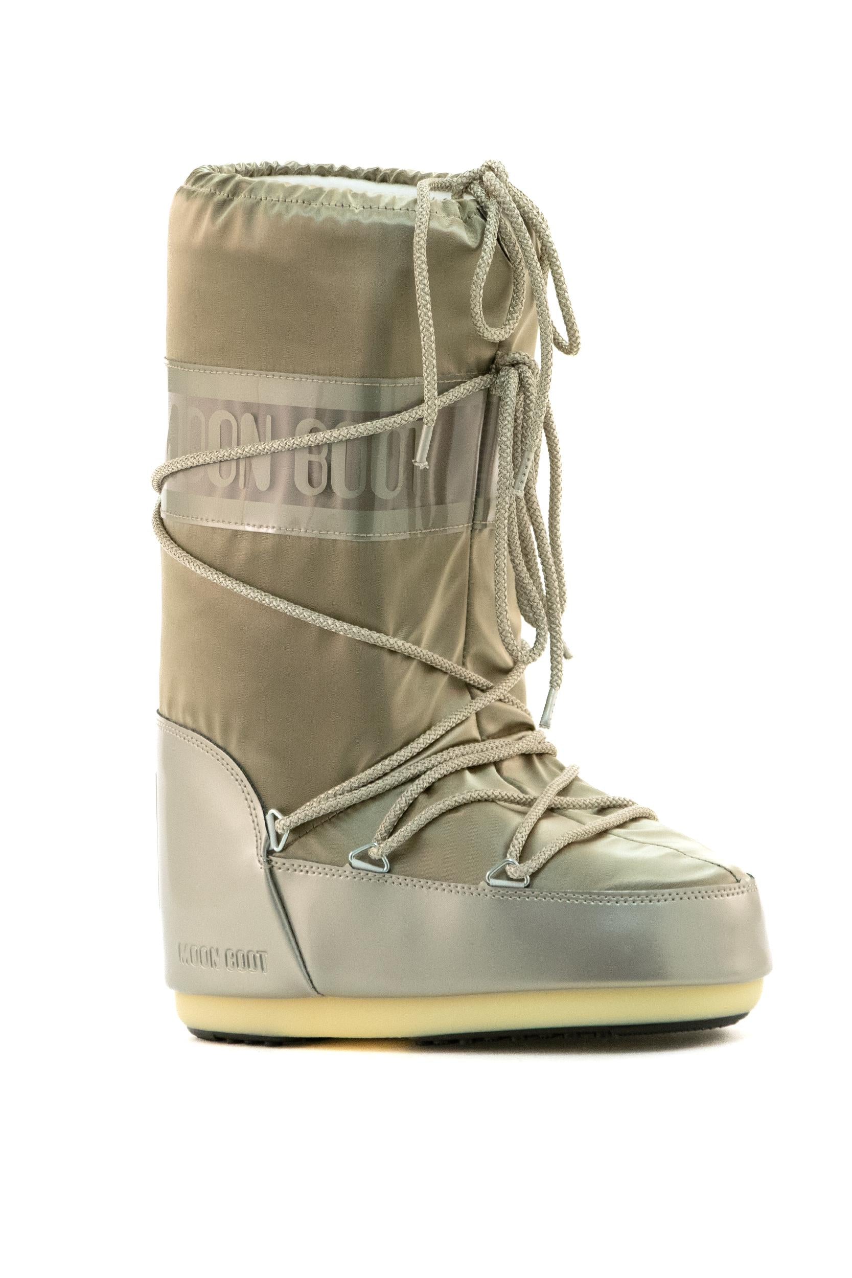 Stivale da neve in raso color platino<BR/> 80D1401680 B003 MOON BOOT 