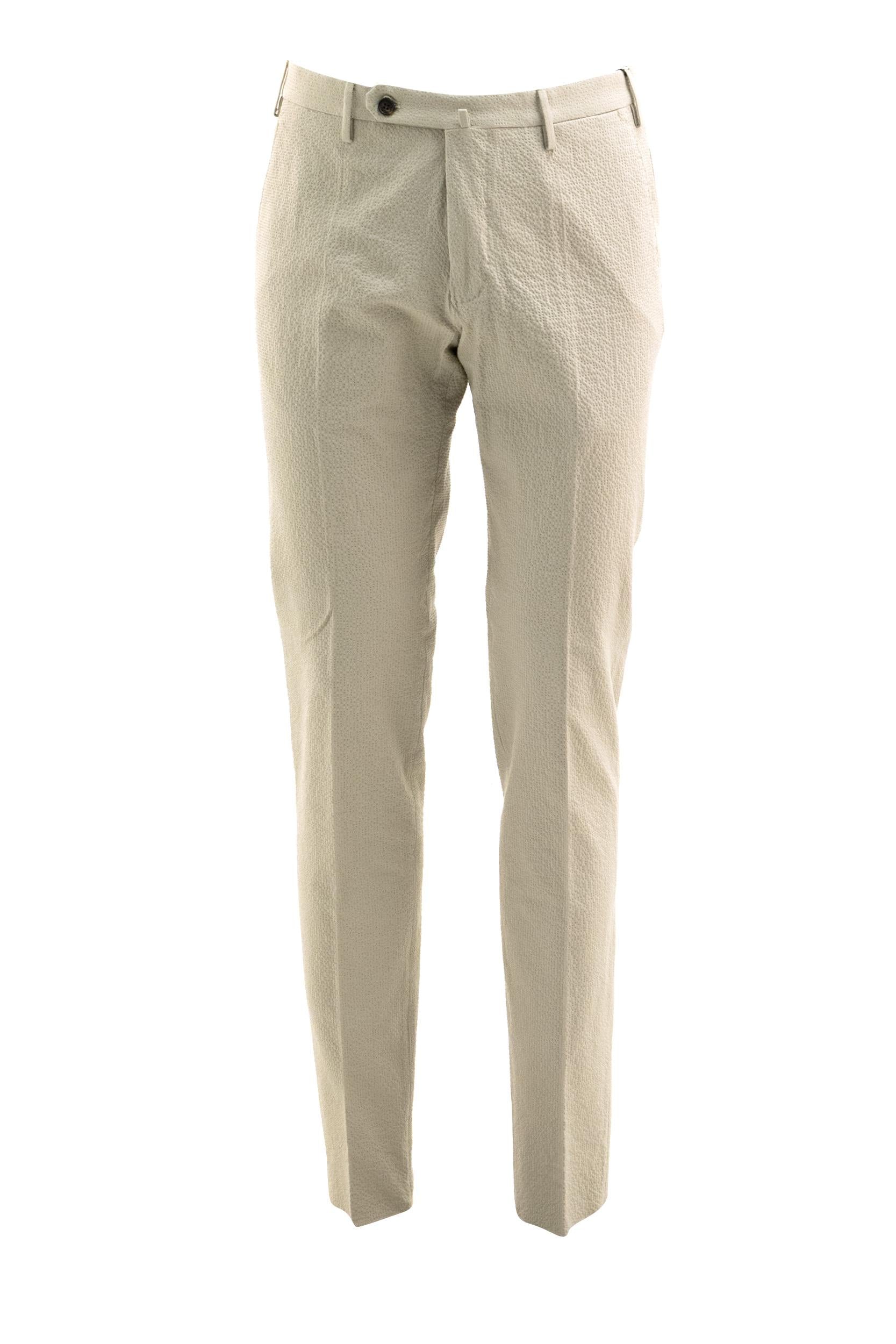 Pantaloni in seersucker color beige<BR/> 1T0035 90469 410 INCOTEX 