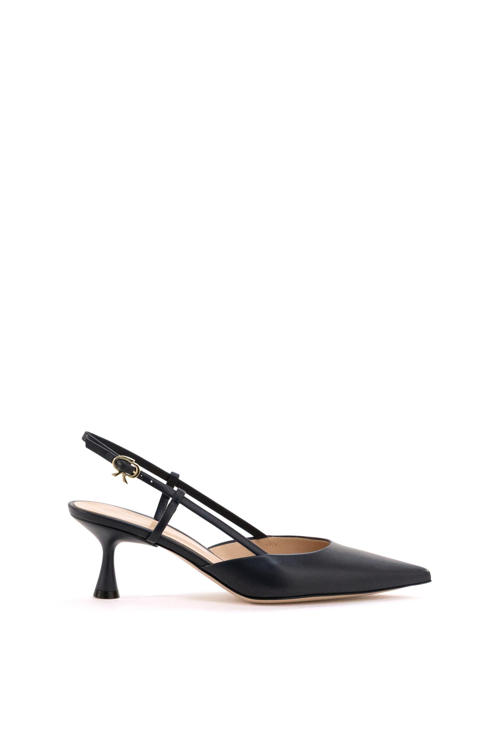 Slingbacks Ascent in pelle di colore blu<BR/> G95332.55LAC.VITDENI DENIM GIANVITO ROSSI 