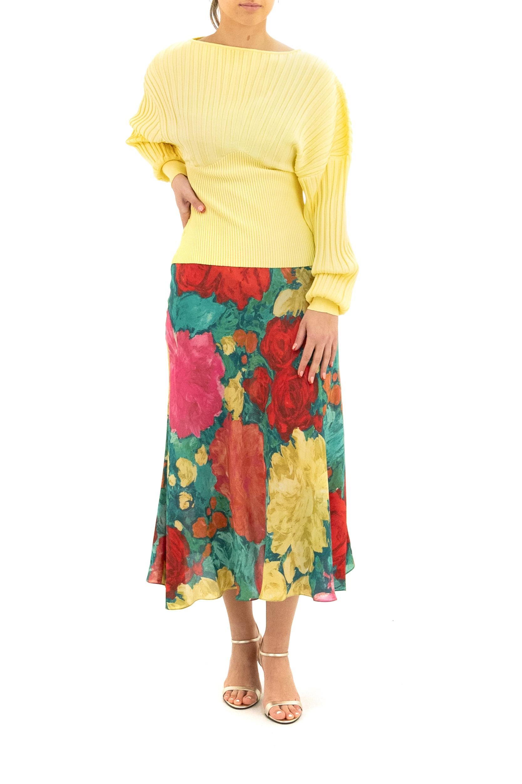 Pullover in maglia a coste di colore giallo<BR/> GF1AQ135KJ30 1GD BALMAIN 