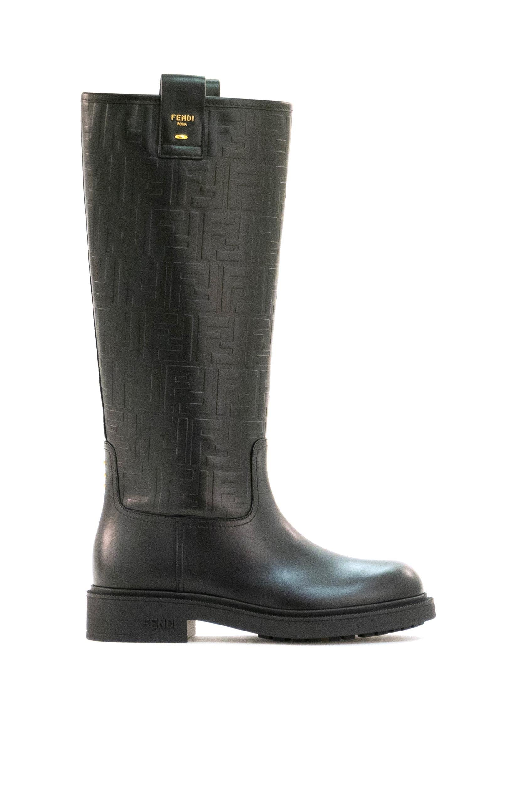 Stivali Fendi Filo in pelle di colore nero<BR/> 8W8574 AY9O F0ABB FENDI 