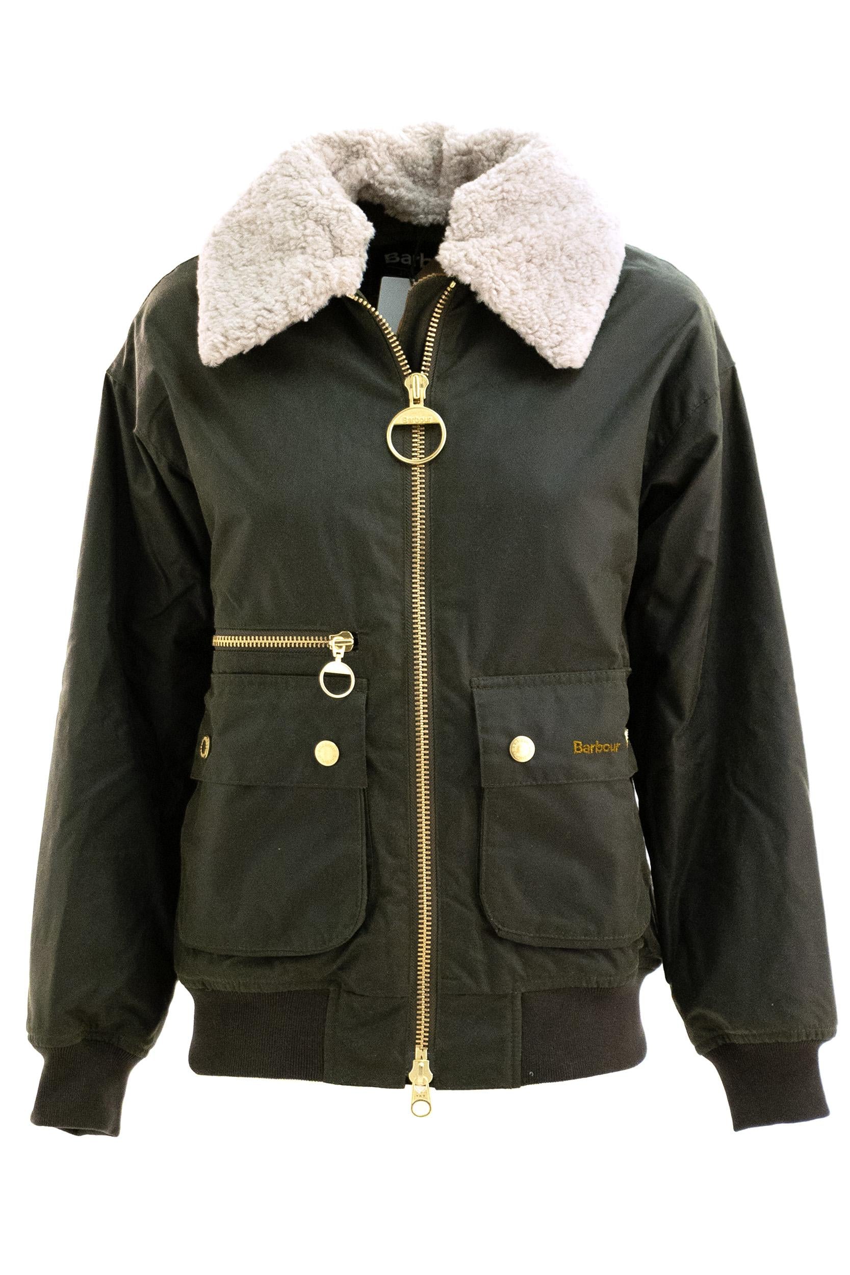 Bomber Maxine Cotone Cerato Verde<BR/> LWX1488 LWX OL99 BARBOUR 