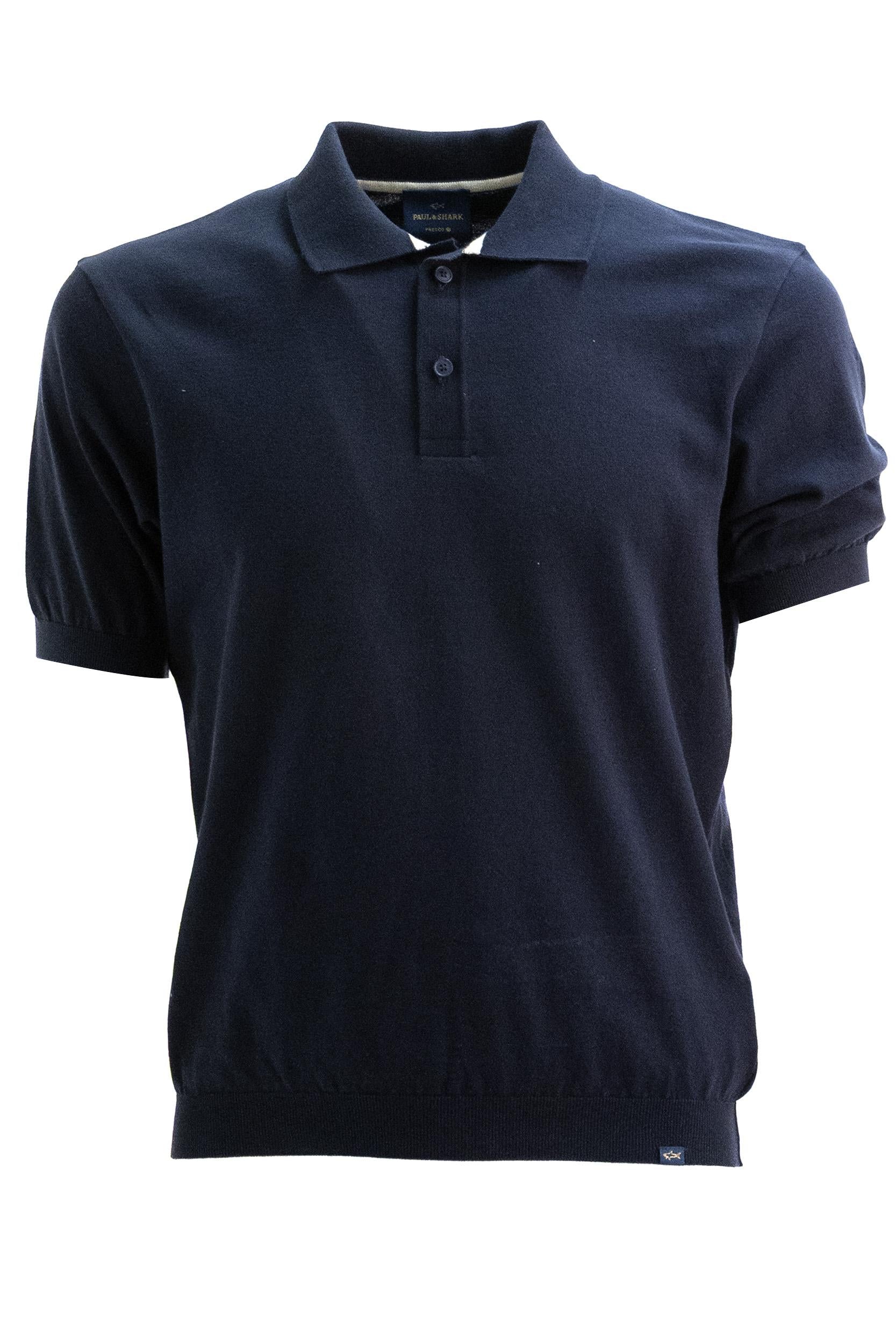 Polo in cotone di colore blu<BR/> 25411610 013 PAUL & SHARK 
