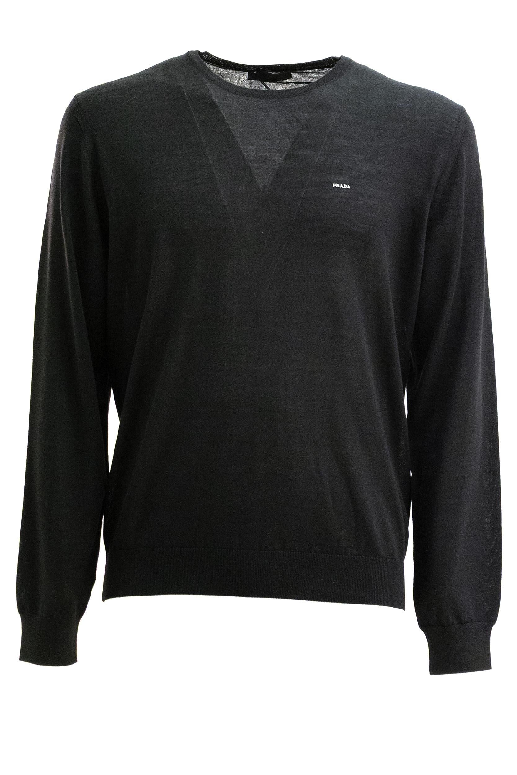 Pullover in lana di colore nero<BR/> UMF146 S OOO 18DY F0002 PRADA 