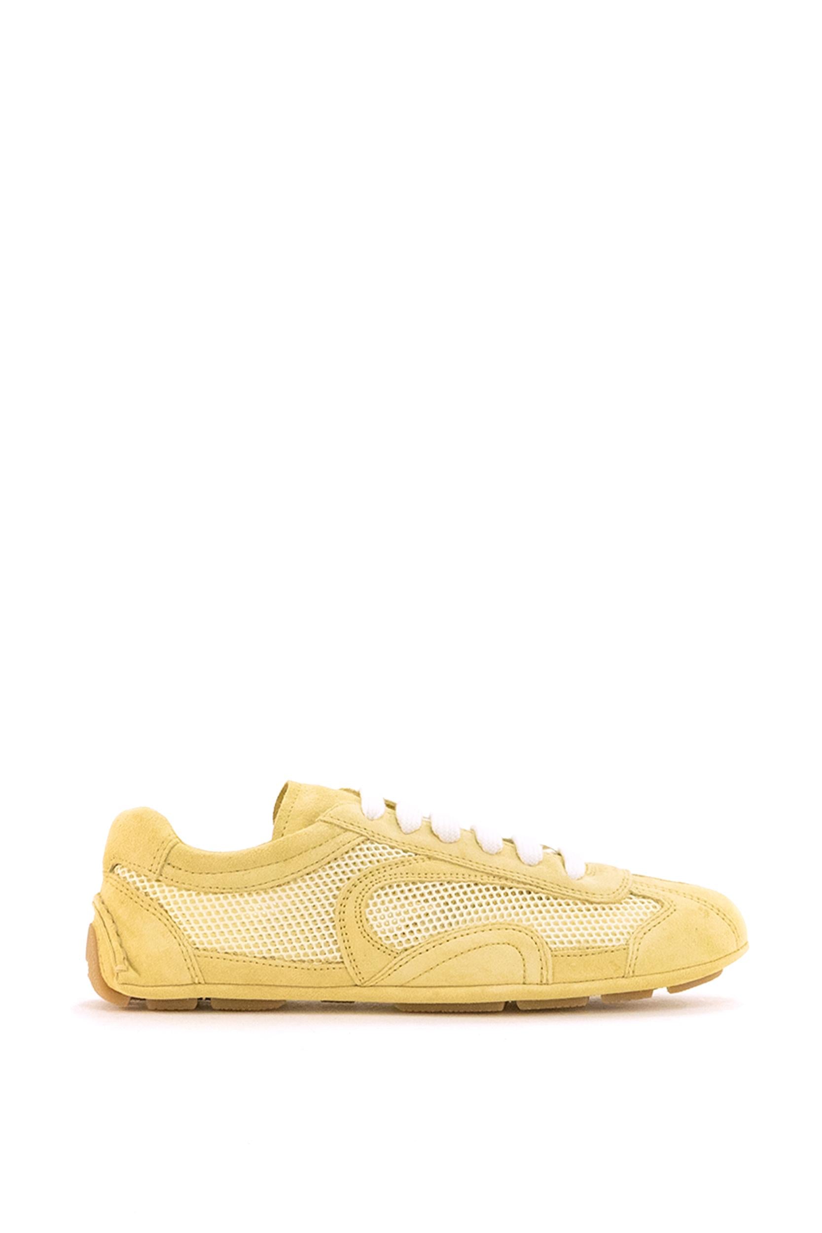 Sneakers Montecarlo Re-Edition 2005 in mesh e suede di colore giallo<BR/> 1E247O F D010 3D8C F0901 PRADA 