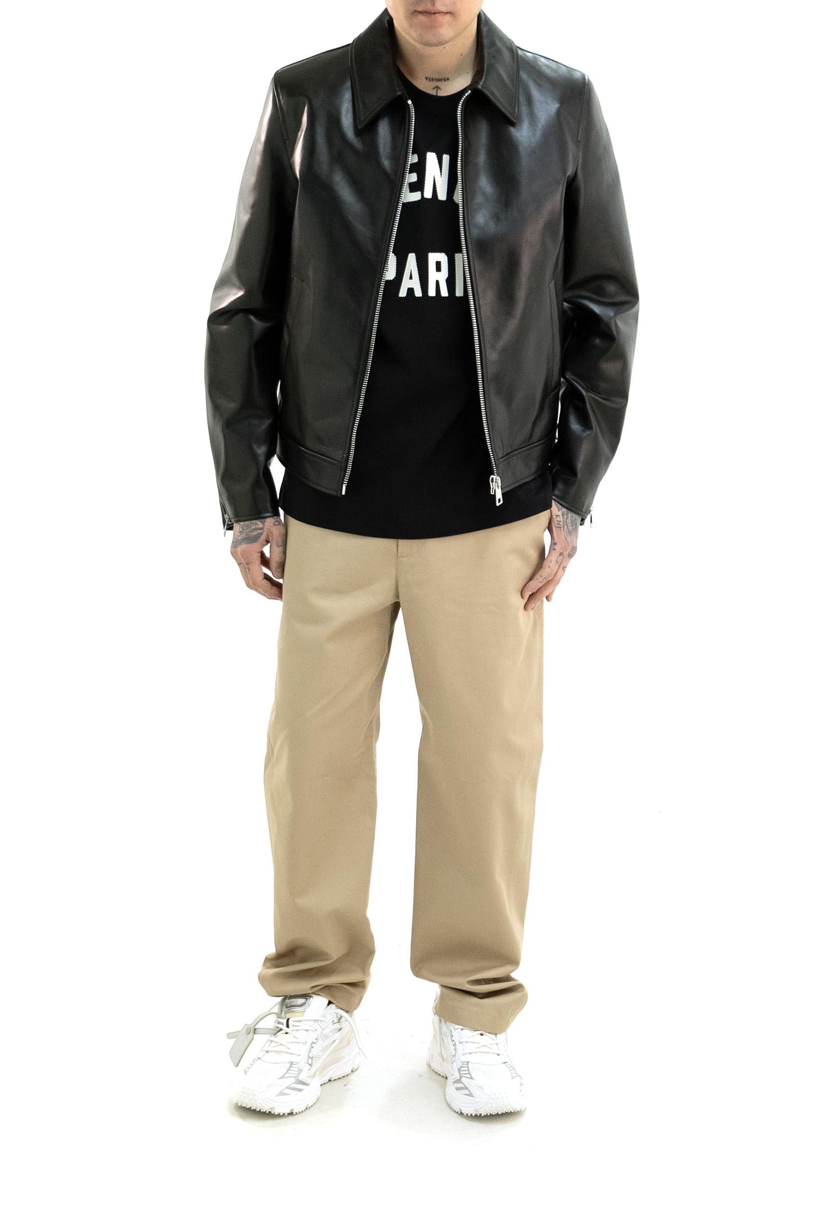 Giubbotto in pelle di colore nero<BR/> BM01F5611X 001 GIVENCHY 