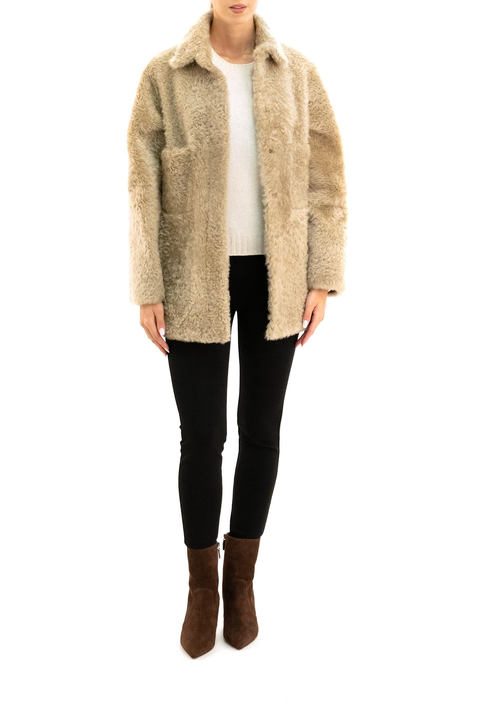 FURLING Giacca in montone PERLA TEDDY colore beige<BR/> PERLA TEDDY METEKO FURLING BY GIANI 