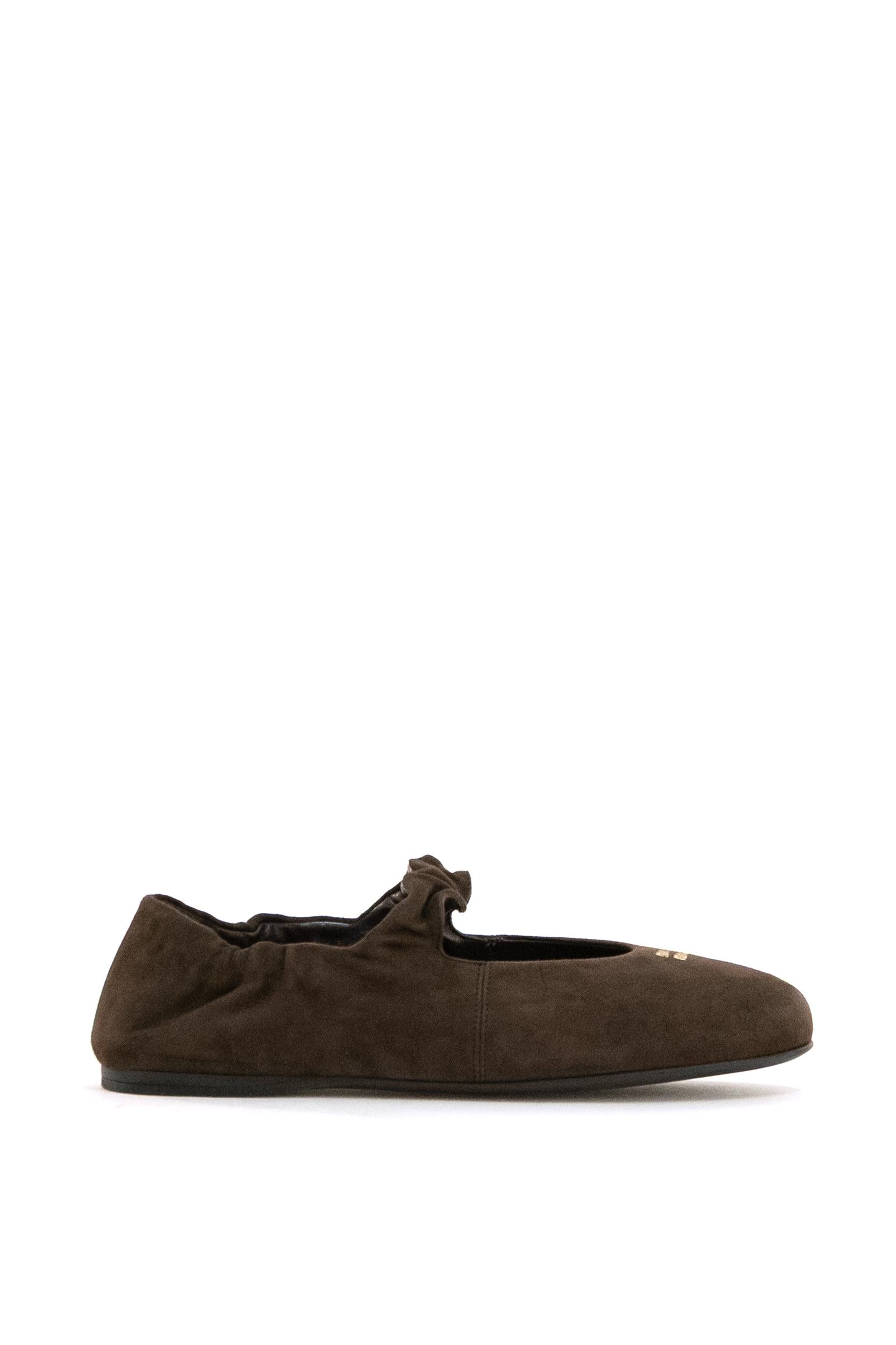 Ballerine in suede di colore marrone<BR/> 5F340E F D005 008 F0003 MIU MIU 