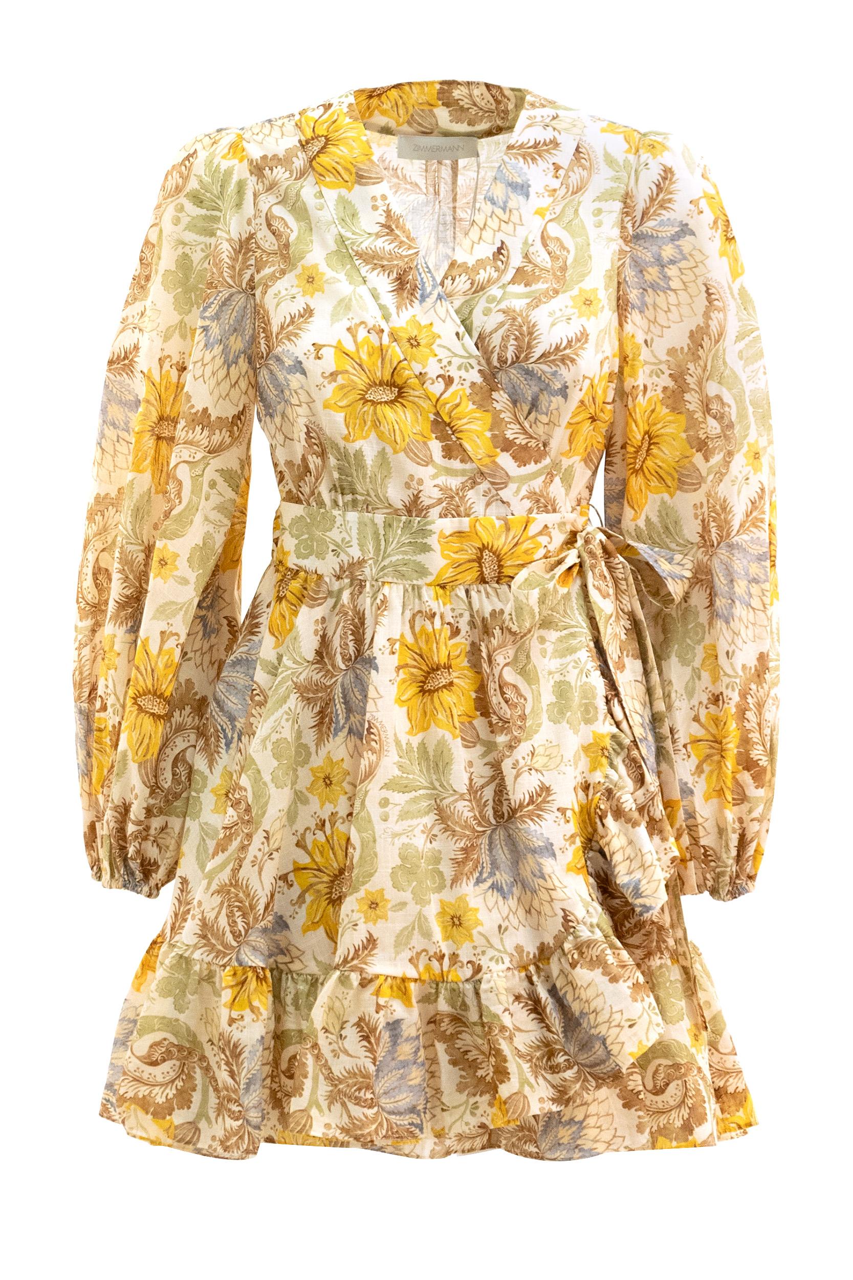 Abito Corto in Cotone<BR/> 2449DRS263 CREAM ZIMMERMANN 