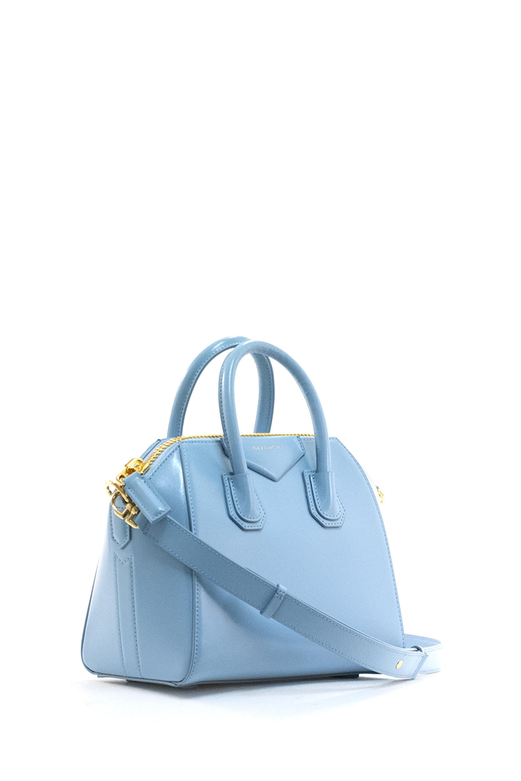 Borsa Antigona mini in pelle Box color azzurro<BR/> BB5148B13A 452 GIVENCHY 