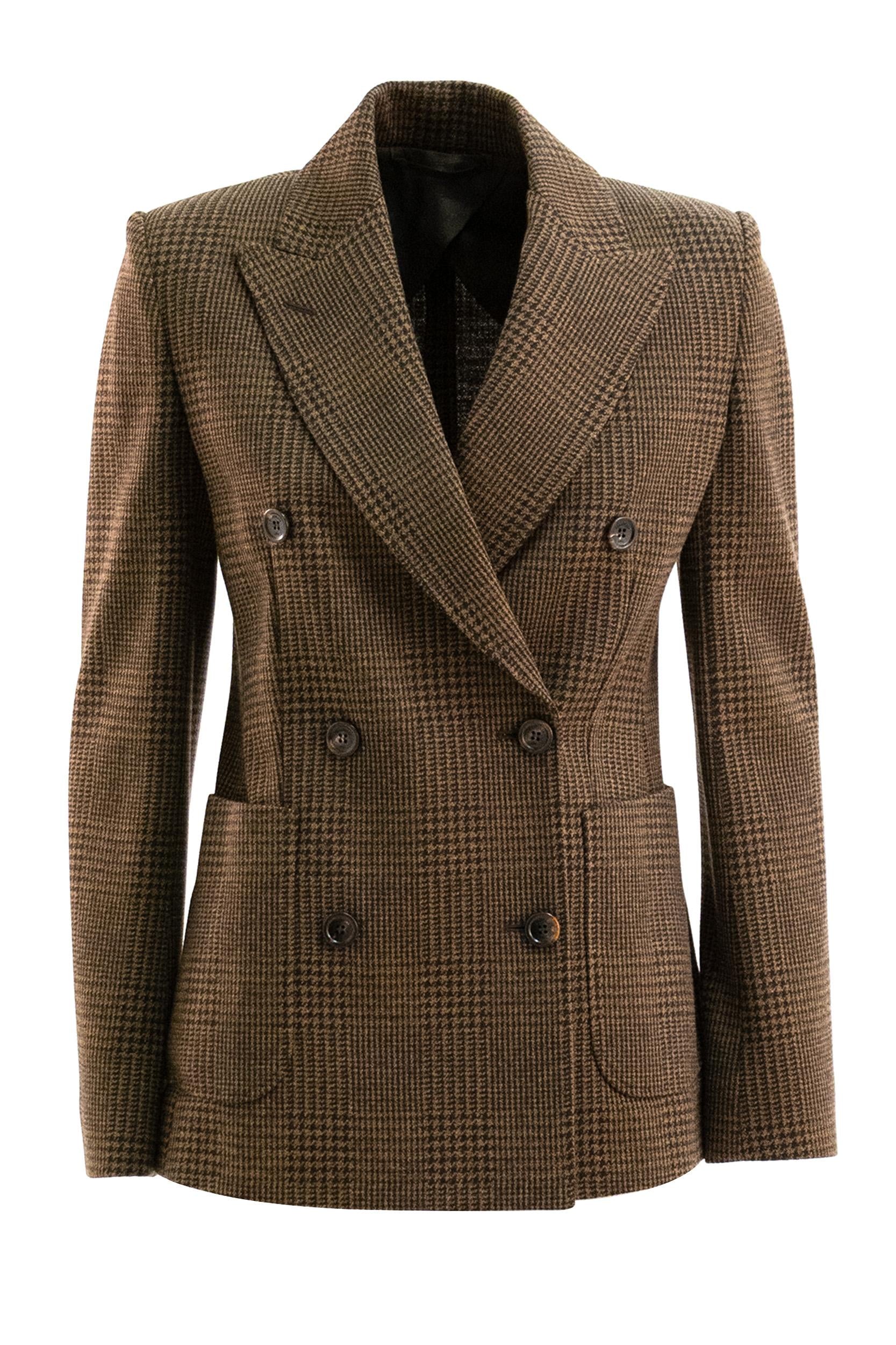 Giacca Zulma in Principe di Galles color marrone<BR/> ZULMA 001 MAX MARA 