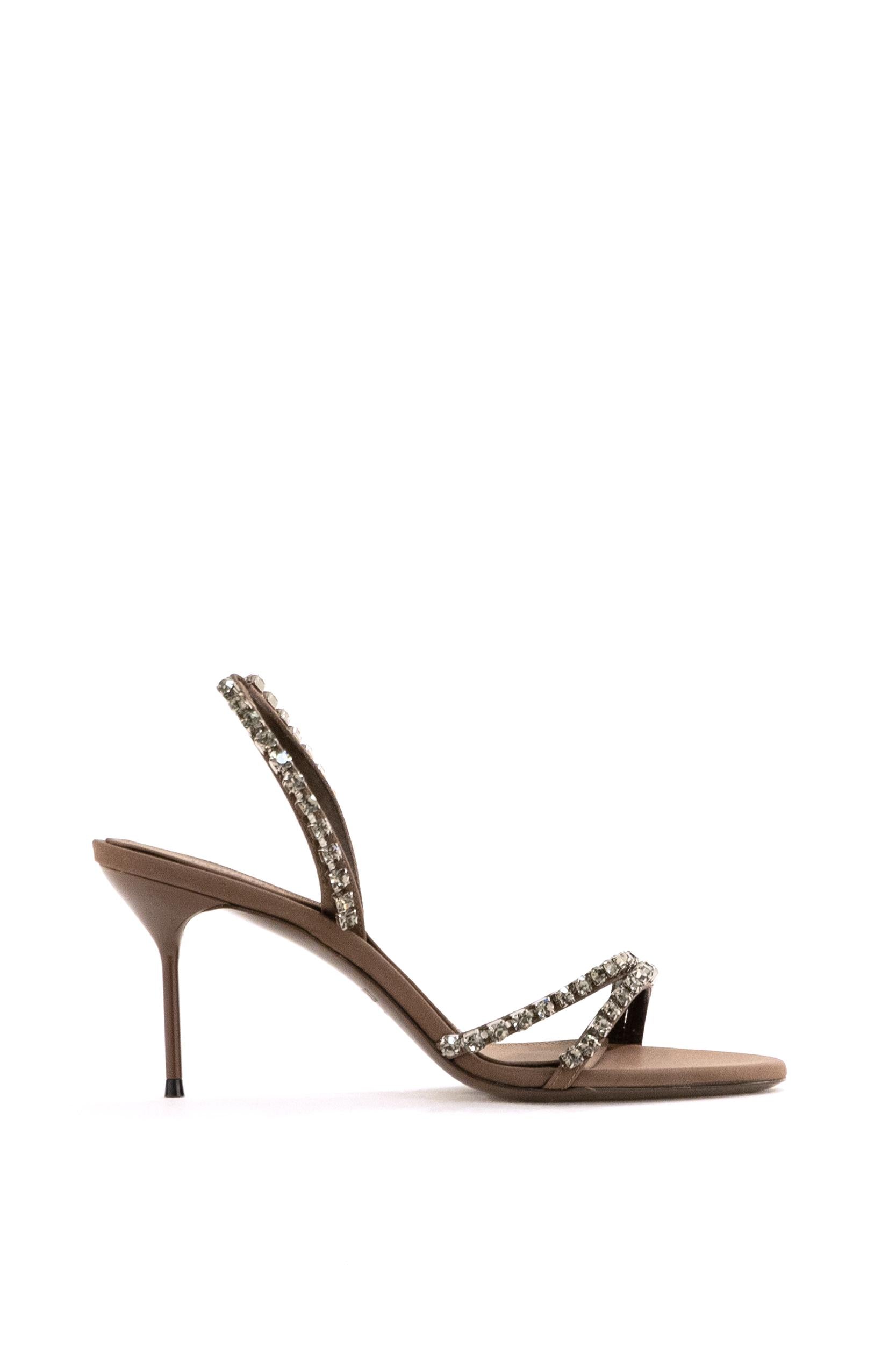 Sandali Lidia Slingback in Raso<BR/> PX1788 EBANO GREY PARIS TEXAS 