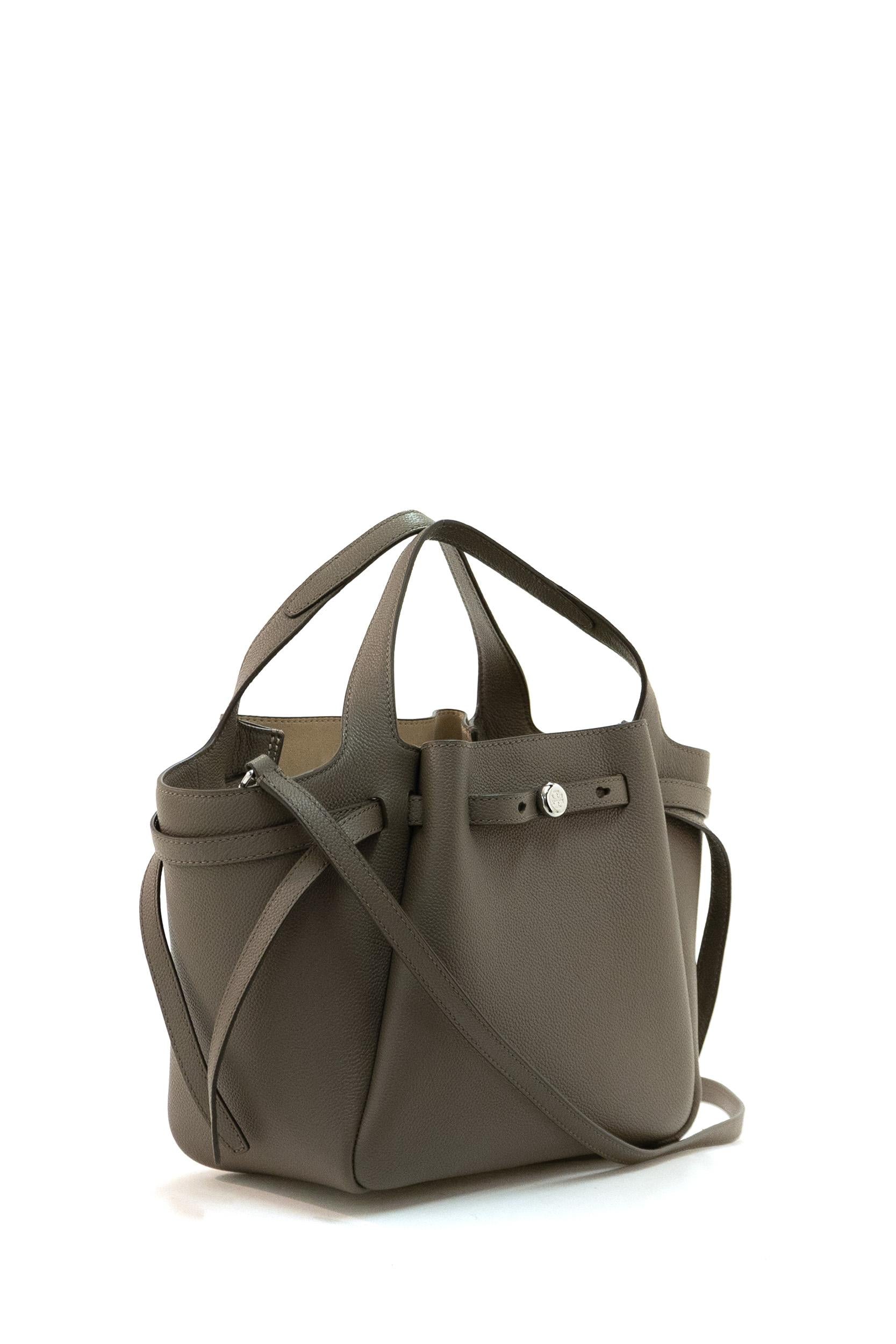 Borsa Romy in pelle martellata di colore marrone<BR/> 164866 253 TORY BURCH 