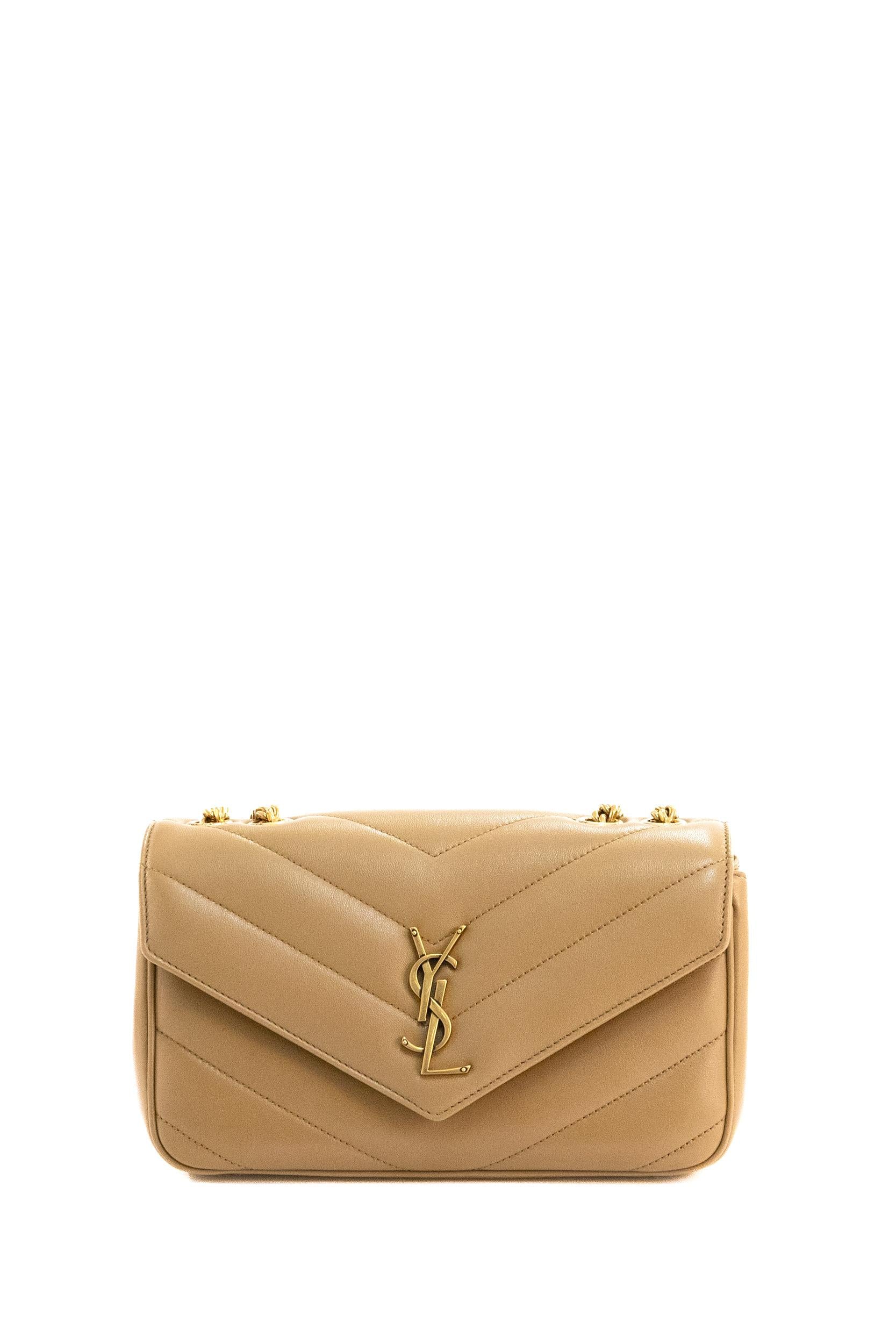Borsa Loulou Small in nappa matelassè color marrone<BR/> 801437 AAEAX 2357 SAINT LAURENT 