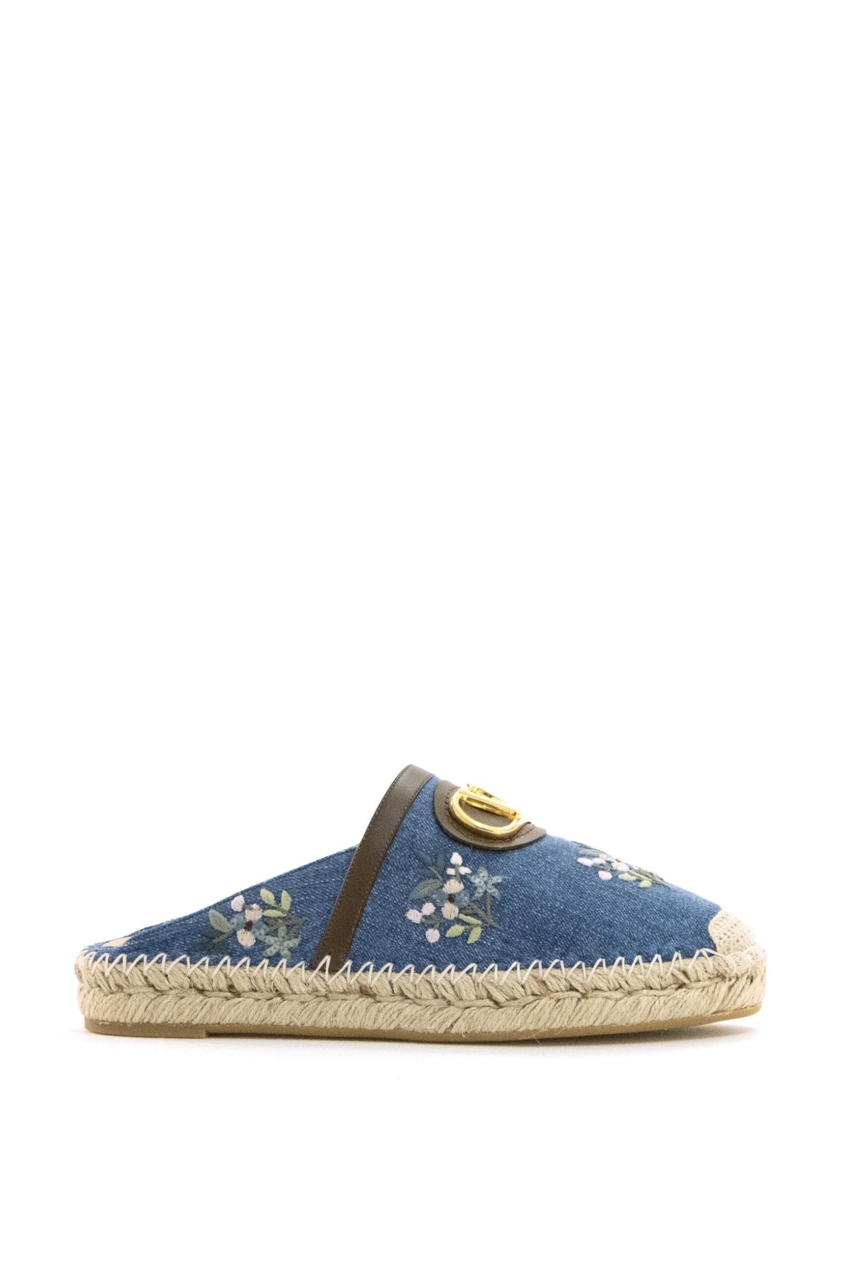 Mule VLogo Signature in denim di colore azzurro <BR/> 8W0S0ME9BNI 3NH VALENTINO GARAVANI 