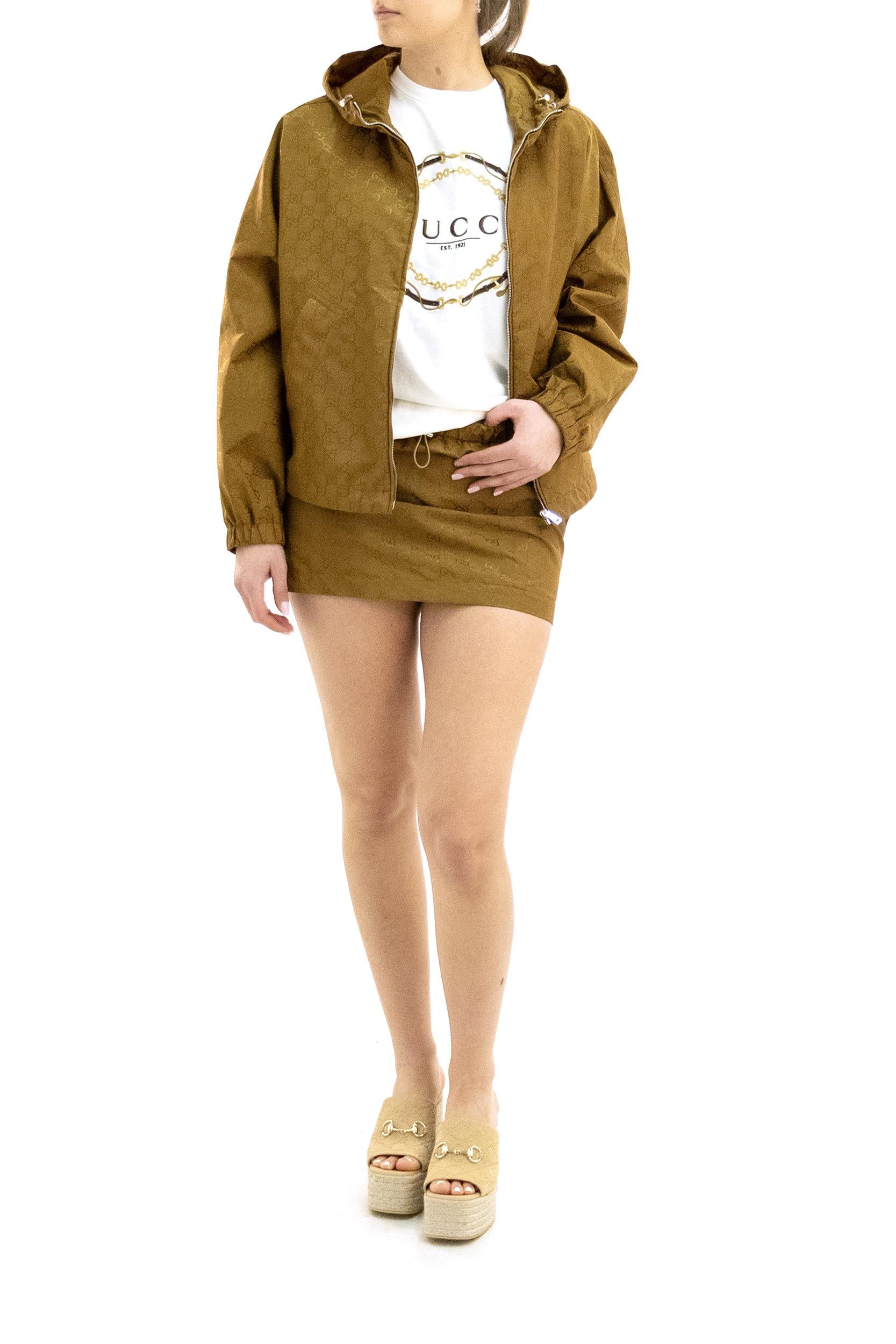 Giacca in nylon GG color ocra<BR/> 852299 ZAUC0 2709 GUCCI 