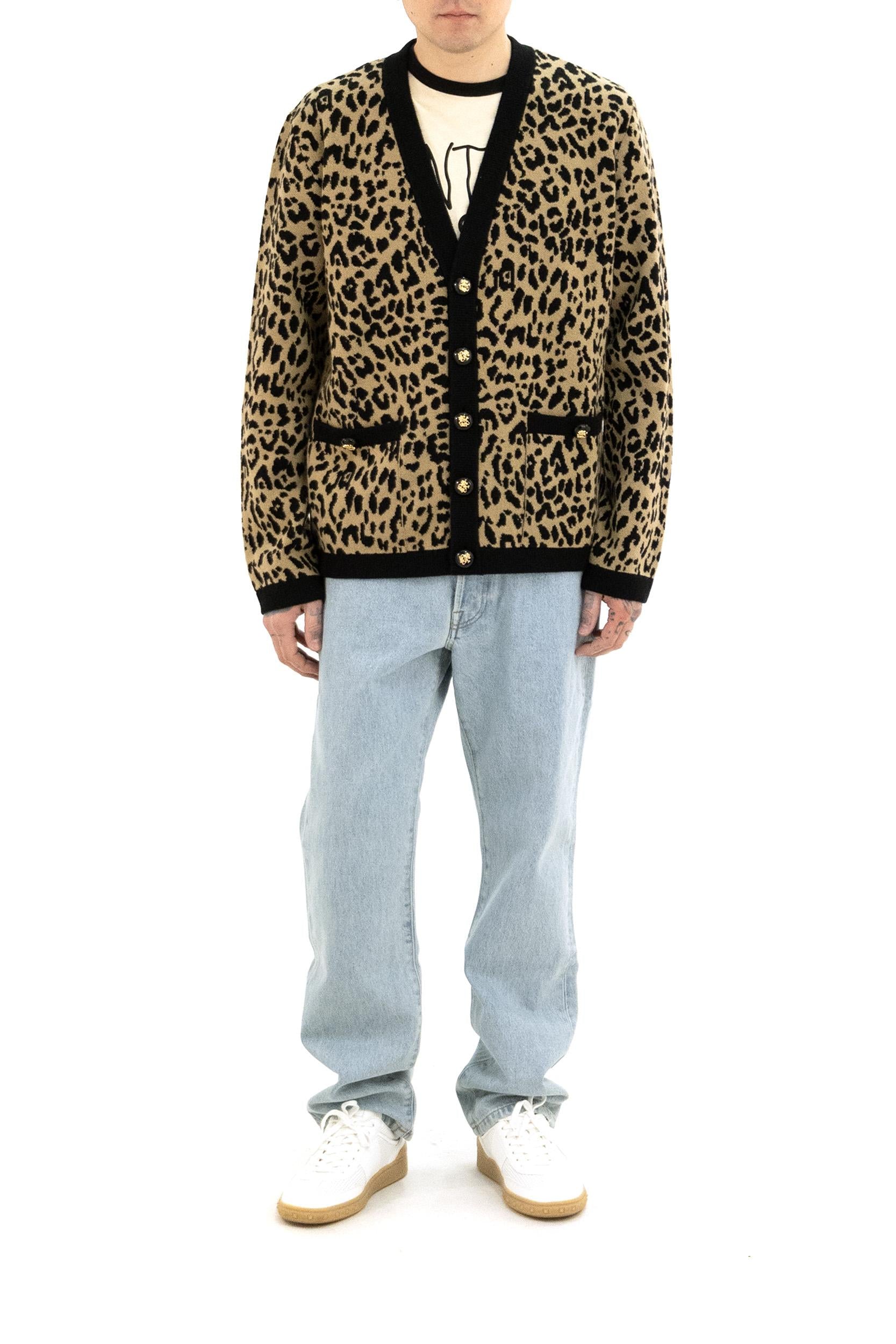Cardigan In Lana Animalier<BR/> 8V3KA06EBC1 AN2 VALENTINO GARAVANI 