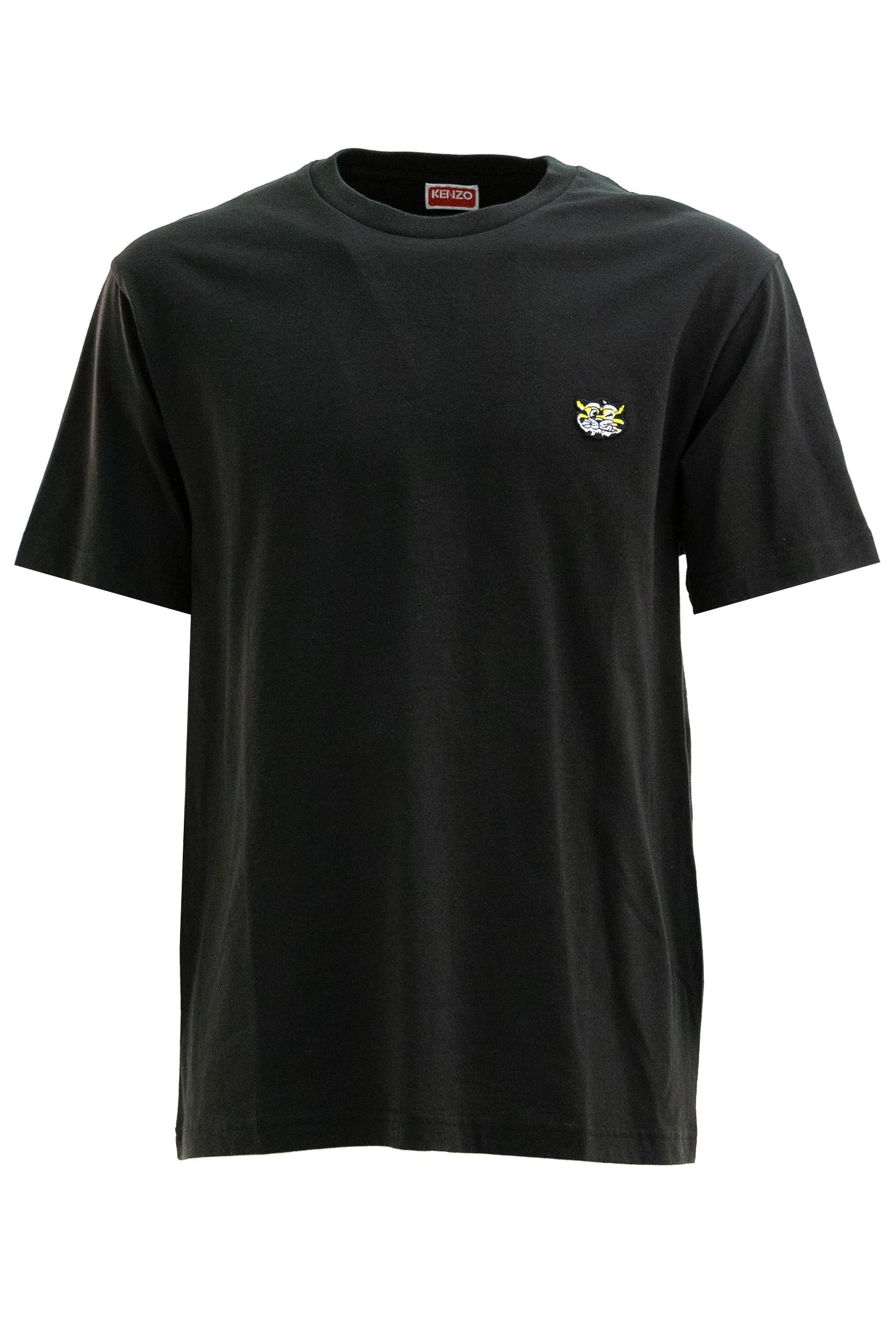 T-shirt in cotone di colore nero<BR/> FG55TS2054SG 99J KENZO 