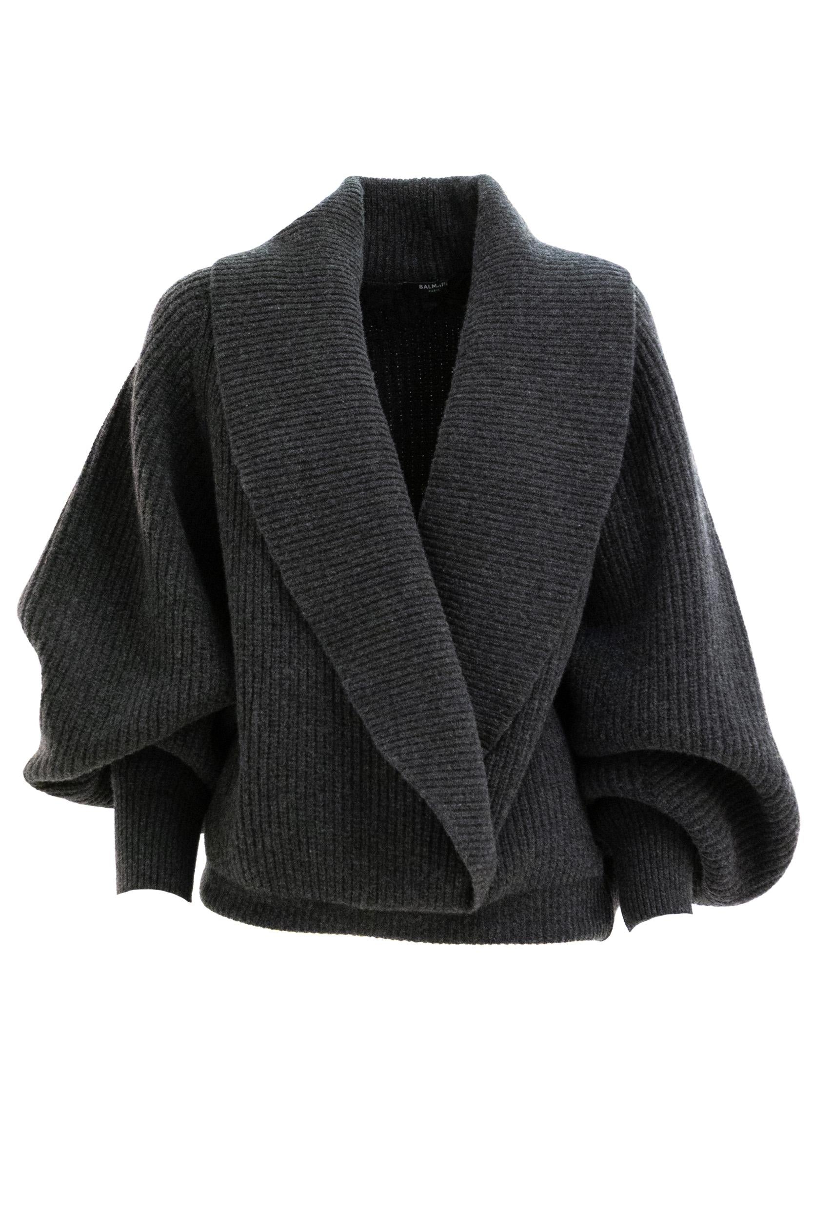 BALMAIN Pullover di lana grigio<BR/> FF0KJ050KJ22 9DH BALMAIN 
