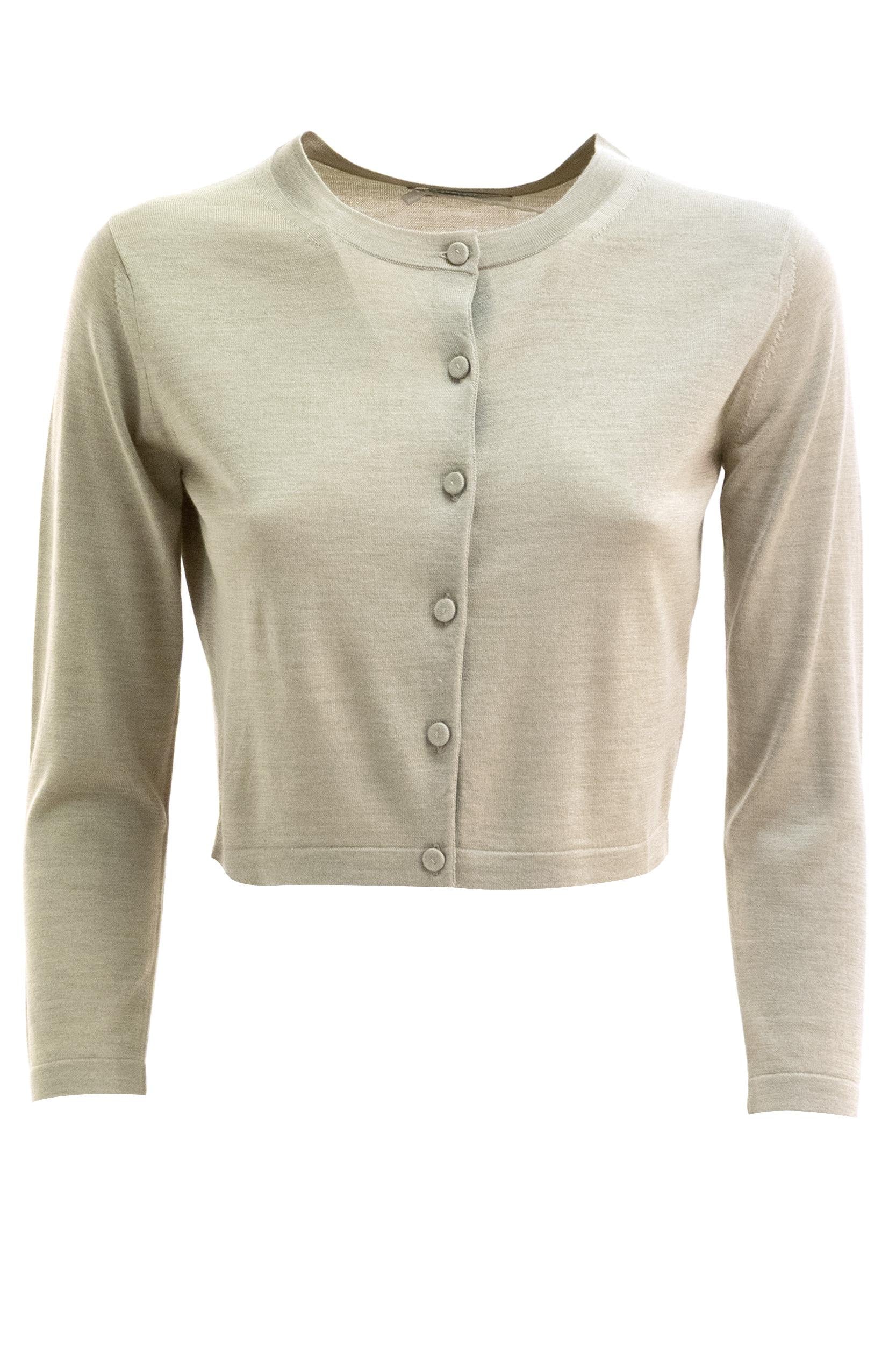 Cardigan in seta e cashmere di colore beige<BR/> MXPFARETRA 001 MAX MARA 