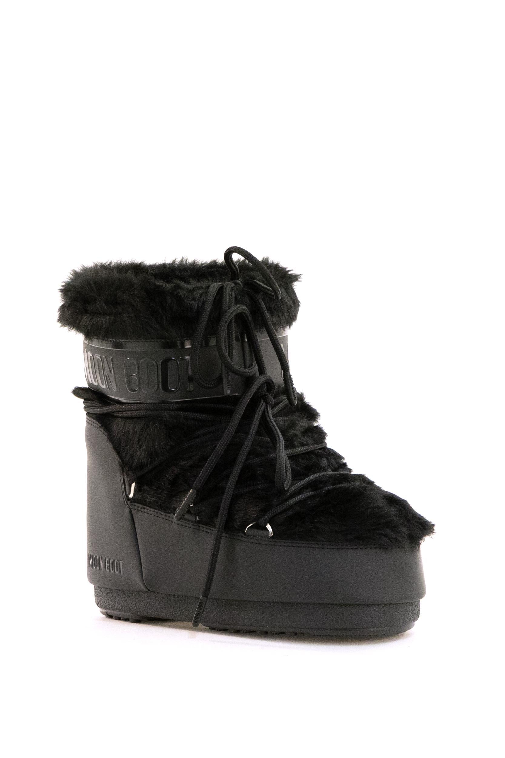 Icon Low ecopelliccia nera<BR/> 80D1409390 N001 MOON BOOT 