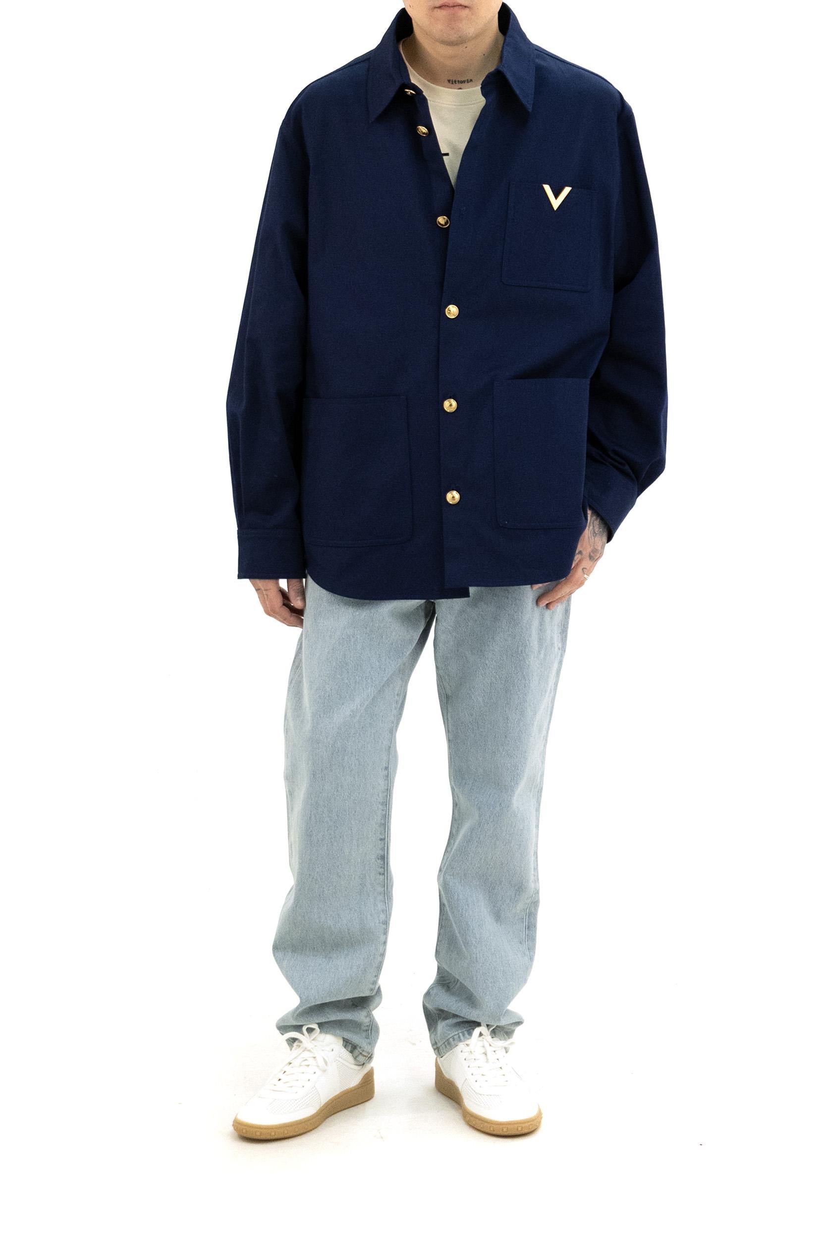 Giacca Camicia in Gabardina di Cotone<BR/> 8V3CIO11ALS 788 VALENTINO GARAVANI 