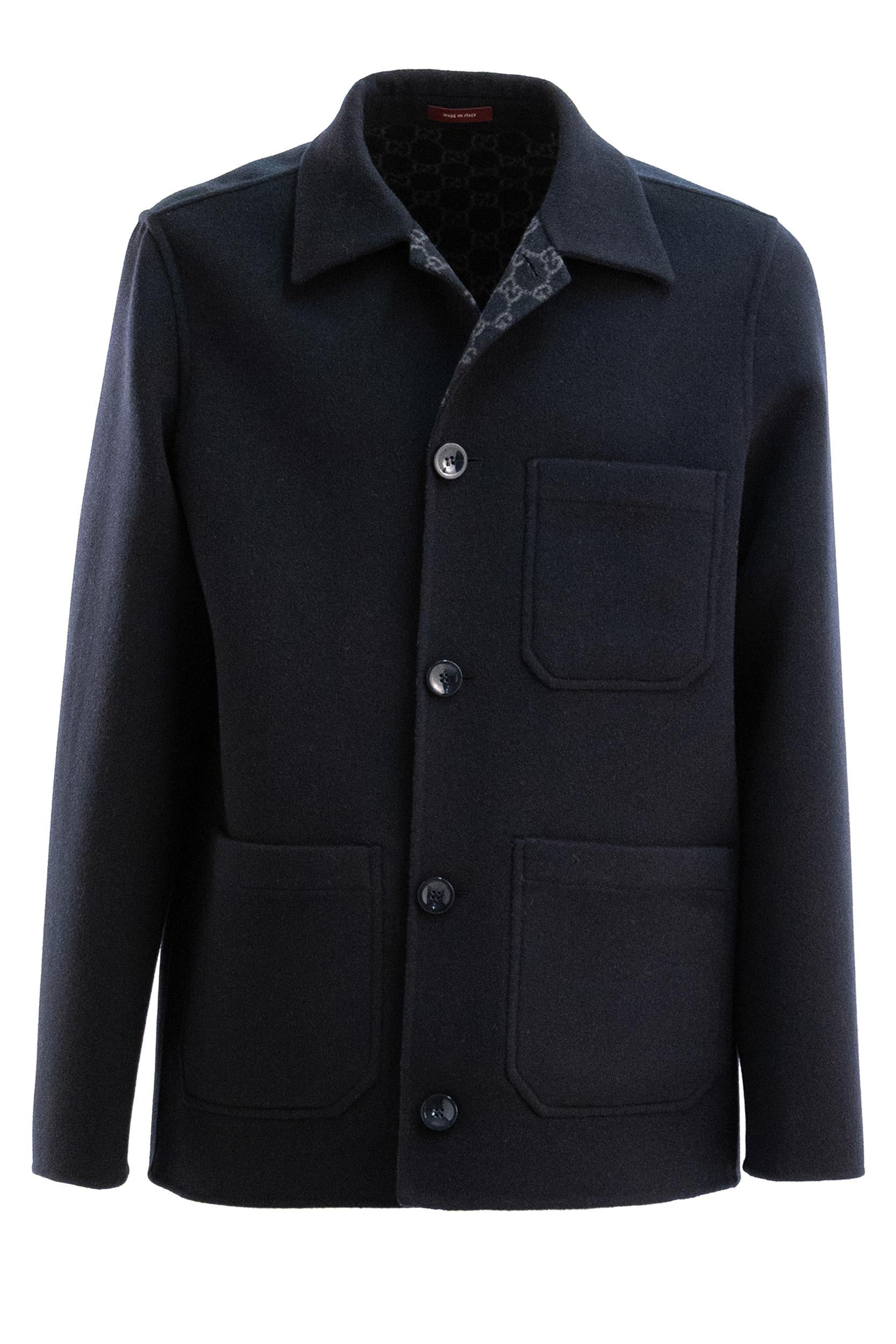 Giacca in lana color blu<BR/> 827087 ZASZE 4355 GUCCI 