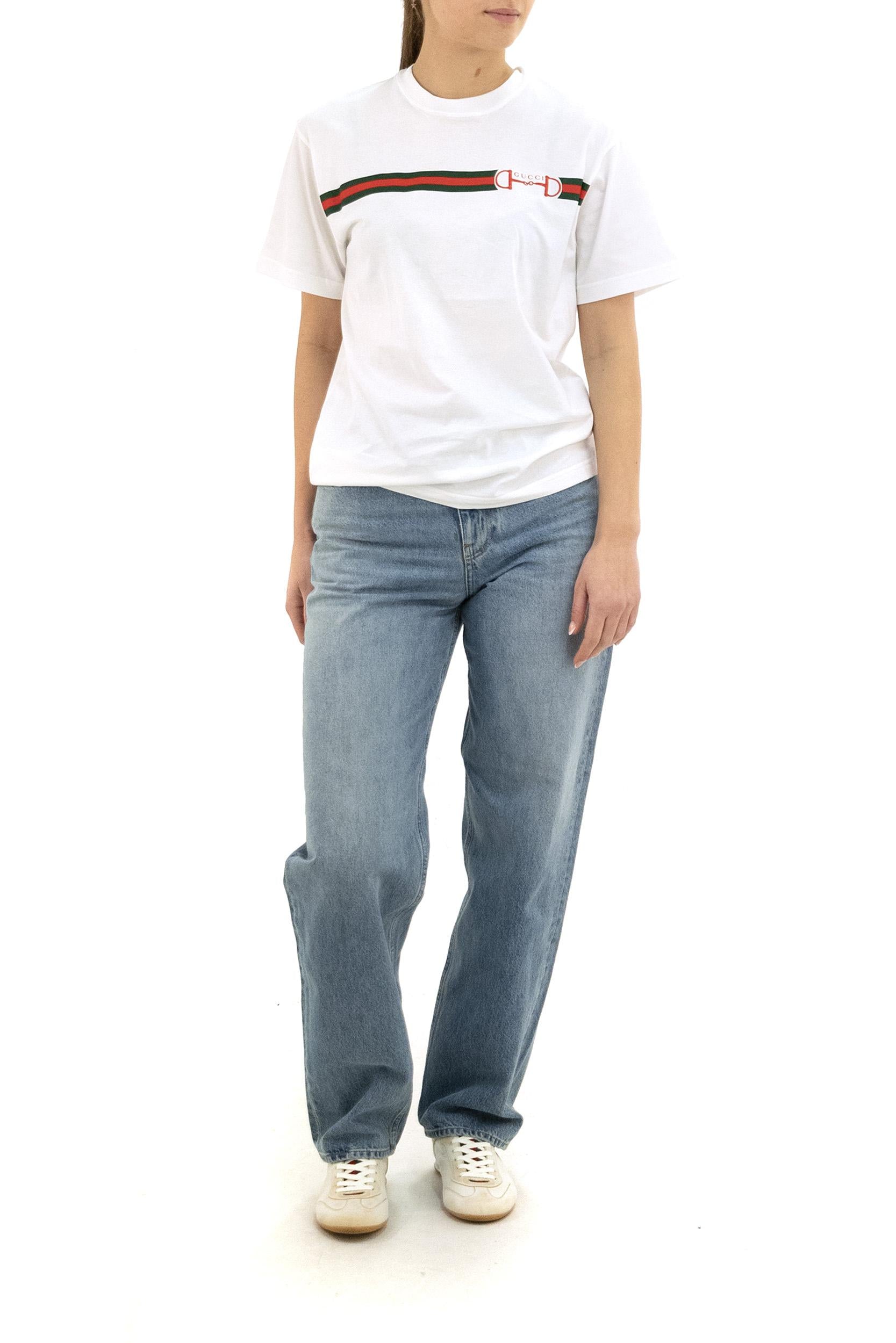 T-shirt in Jersey di Cotone Stampata<BR/> 837959 XJHM5 9081 GUCCI 