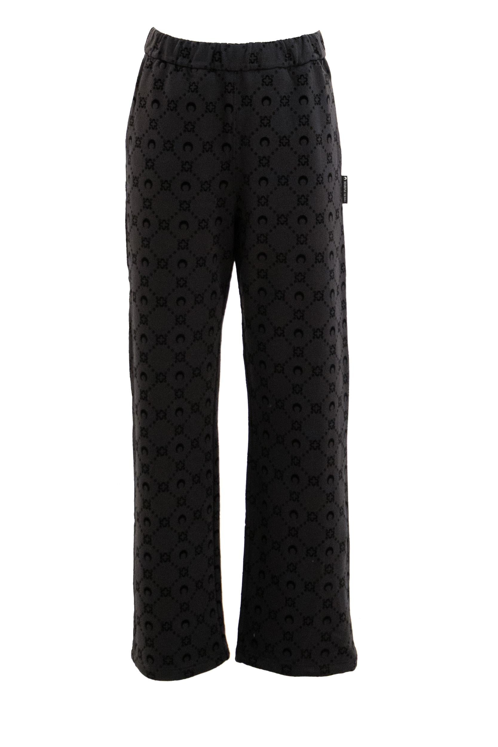 Pantaloni in cotone di colore nero<BR/> UPA052A CJER0089 BK99 MARINE SERRE 