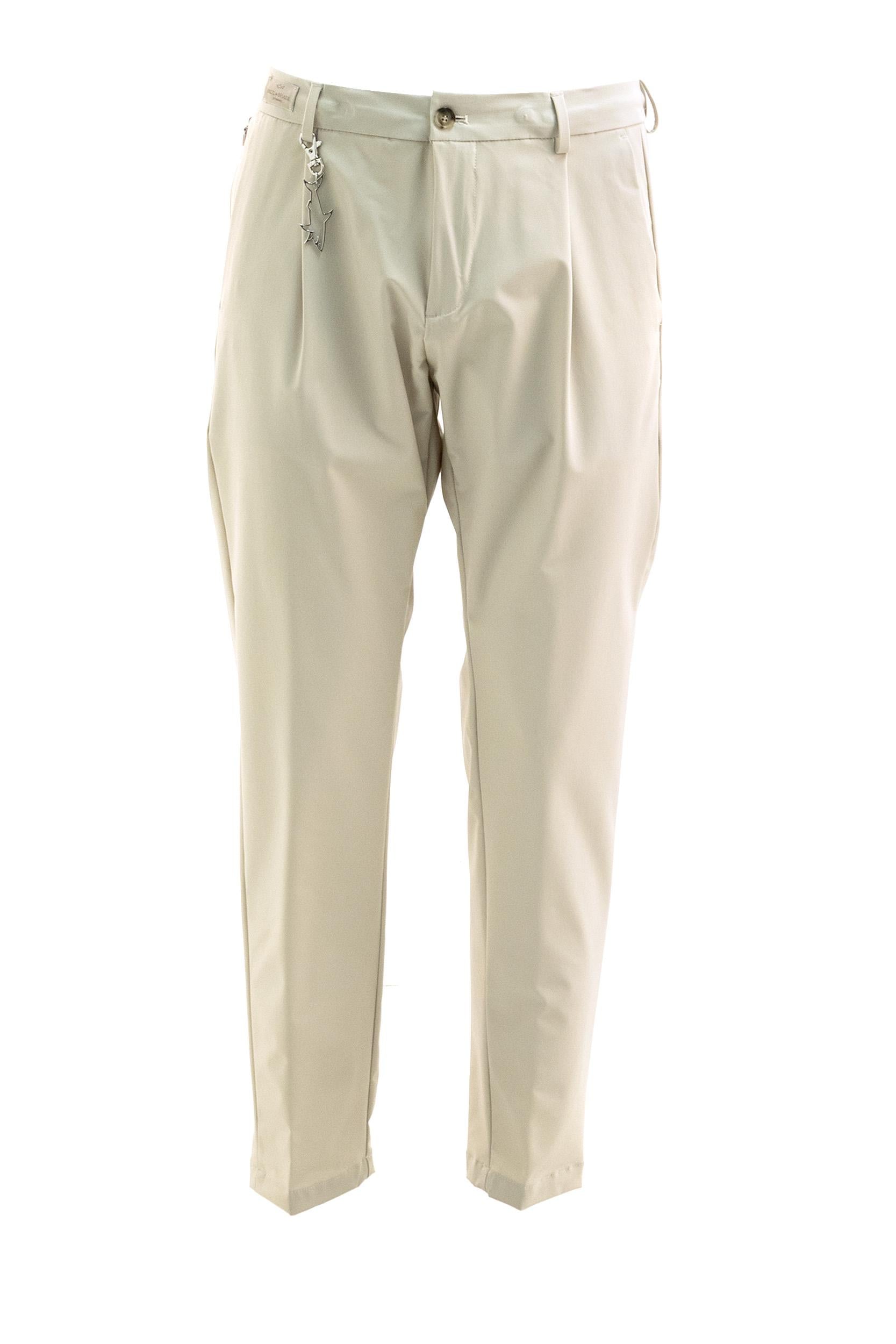 Pantaloni in tessuto tecnico di colore beige<BR/> 25414071 629 PAUL & SHARK 
