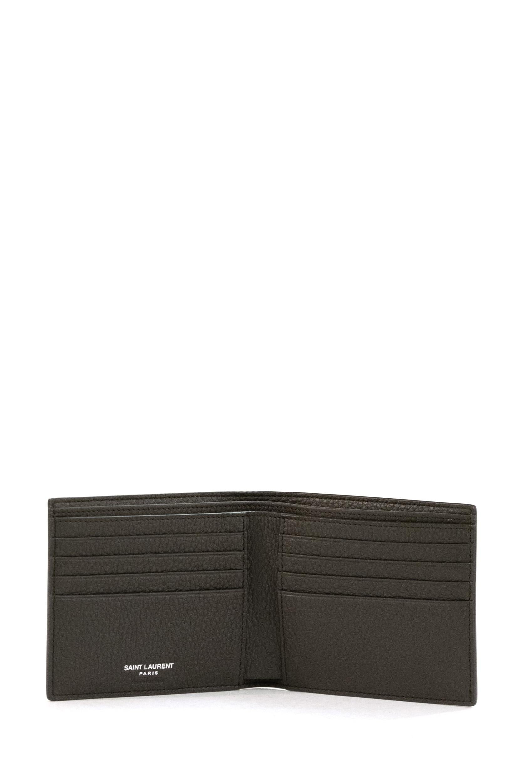 Portafoglio East/West  Tiny in pelle martellata di colore marrone<BR/> 847954 AAELP 1997 SAINT LAURENT 