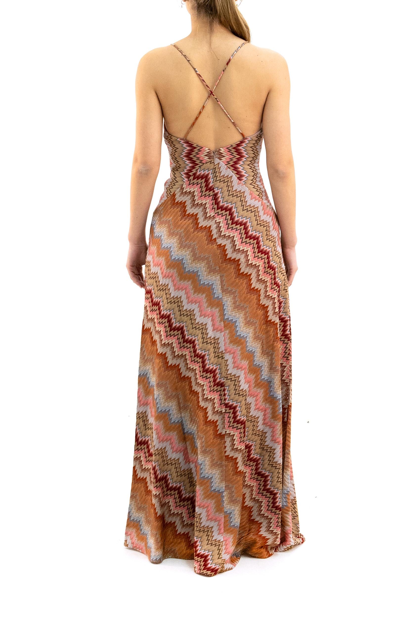 Abito Lungo in Viscosa Chevron<BR/> DS26SG29-BR014T SM9Y1 MISSONI 