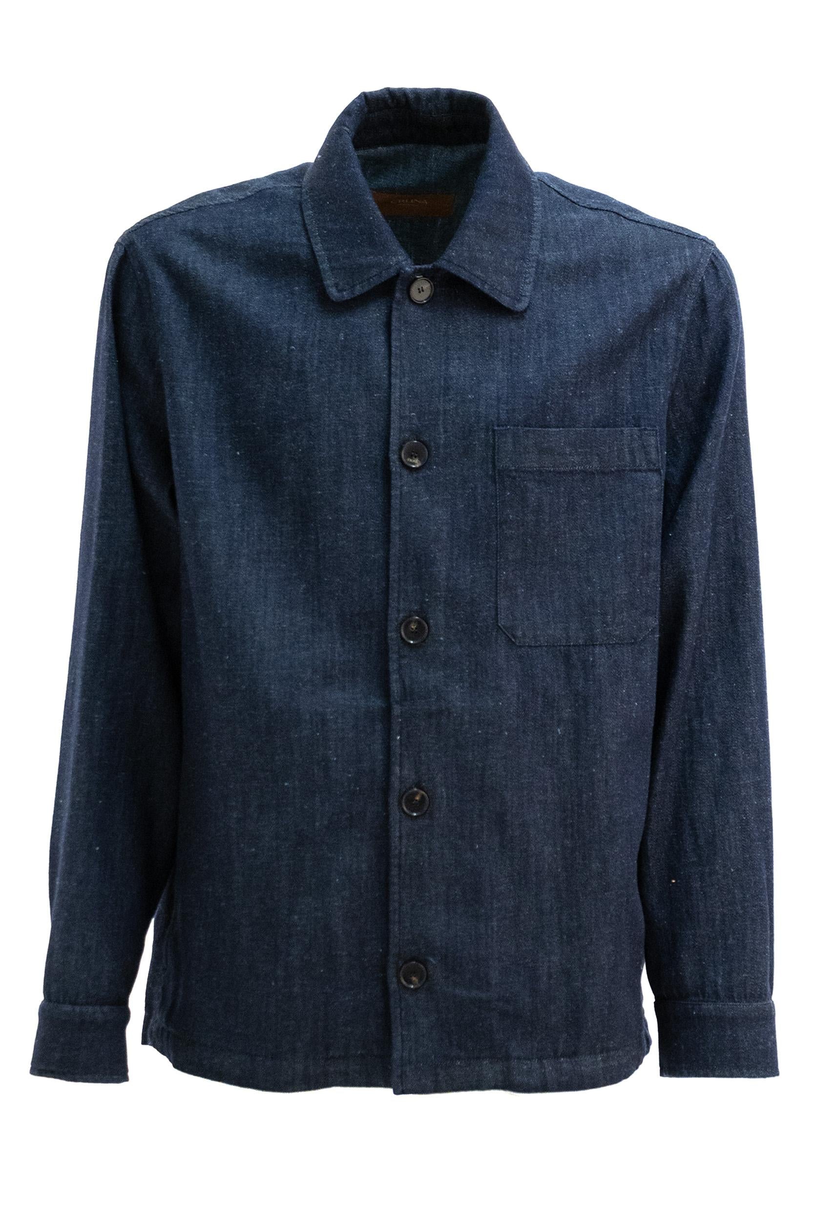 Giacca Camicia in Lana Tecnica<BR/> S.M04.CARDIFF 1705 511 CRUNA 