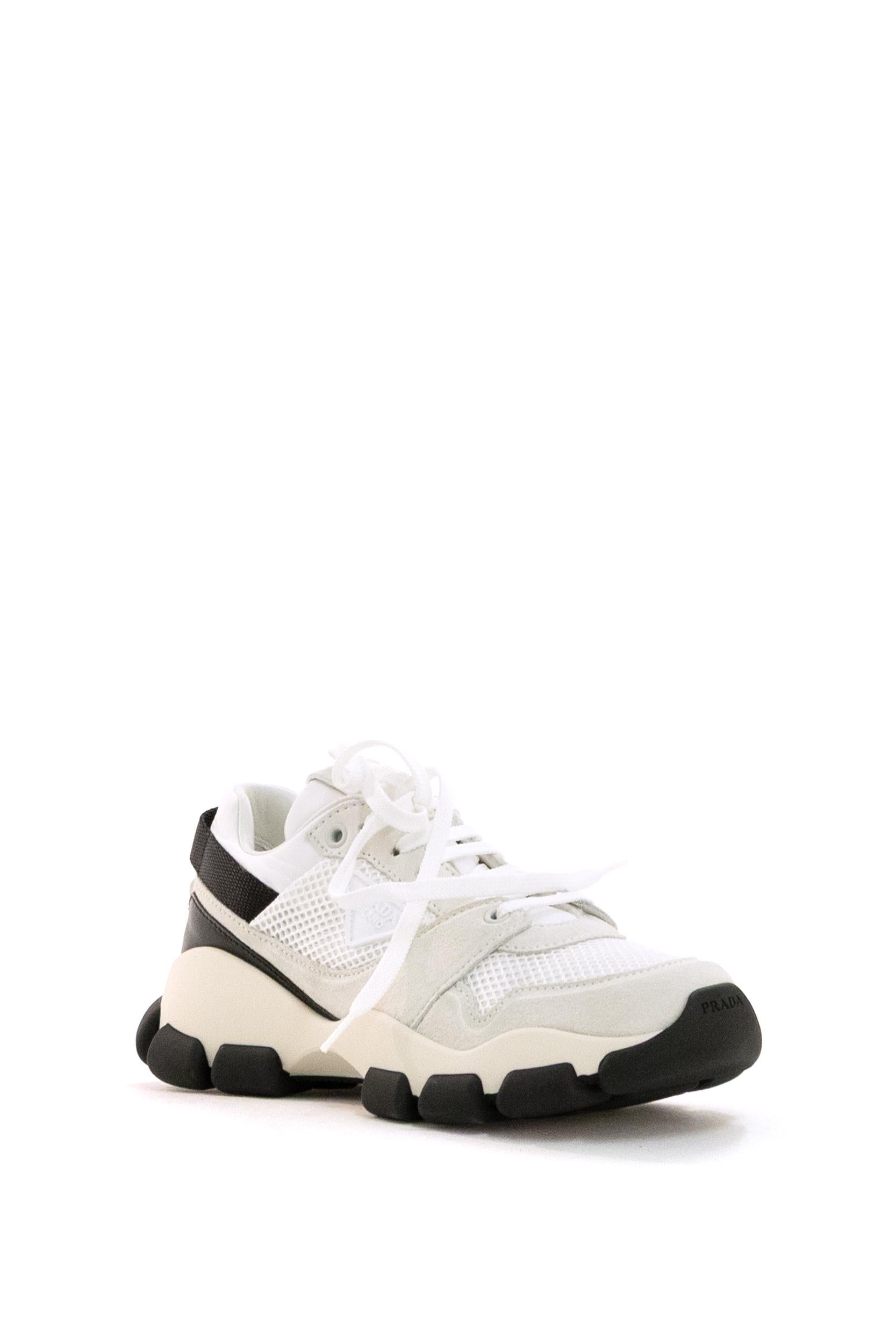 Sneakers in mesh di colore bianco<BR/> 1E506O F 045 3KU1 F0009 PRADA 