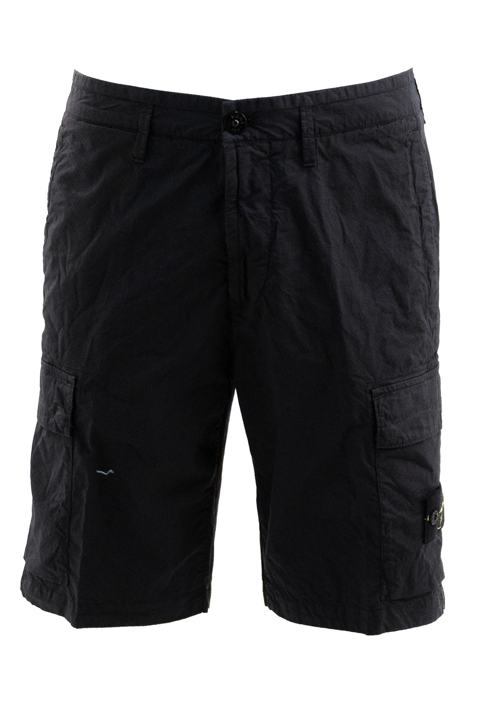 Pantaloni corti cargo in cotone di colore blu <BR/> L1S15L100020 S0003 V0020 STONE ISLAND 