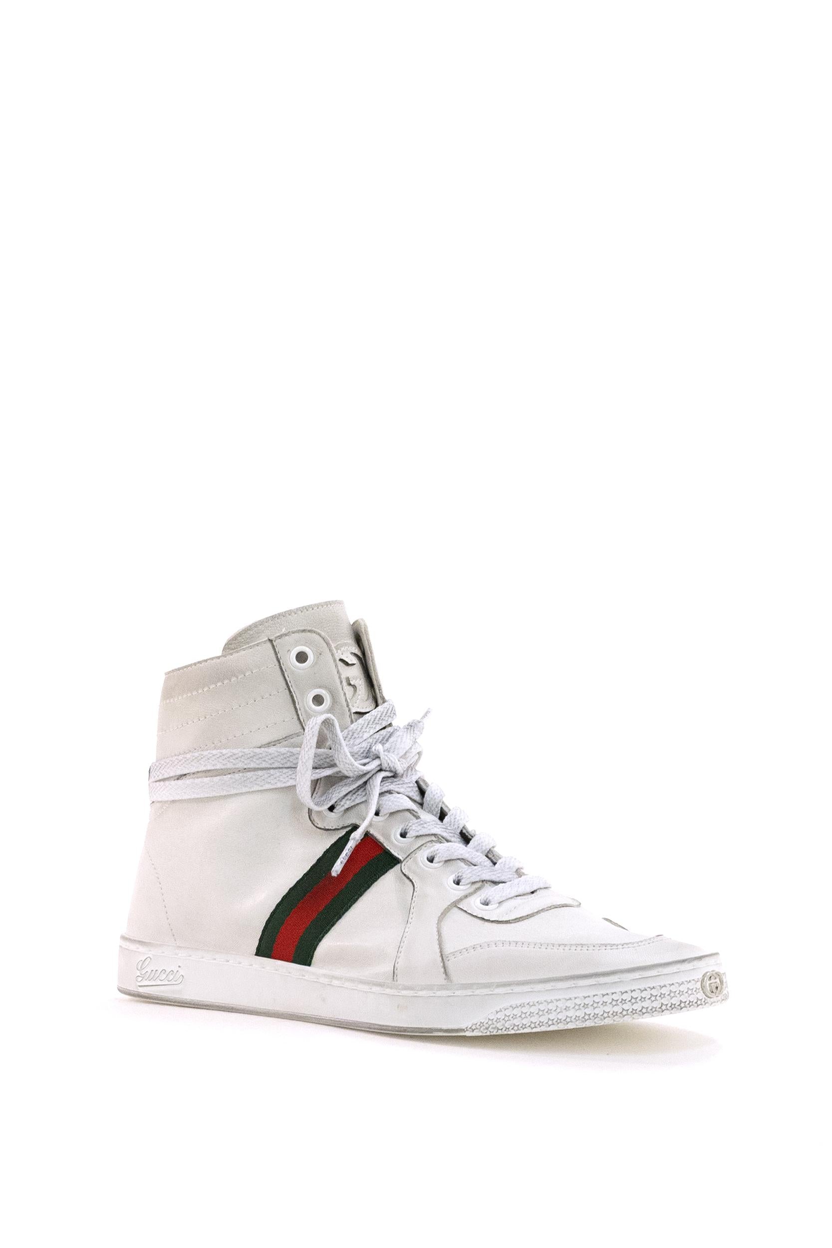 Sneaker Alta in Pelle Stretch<BR/> 864414 AAGFF 9099 GUCCI 