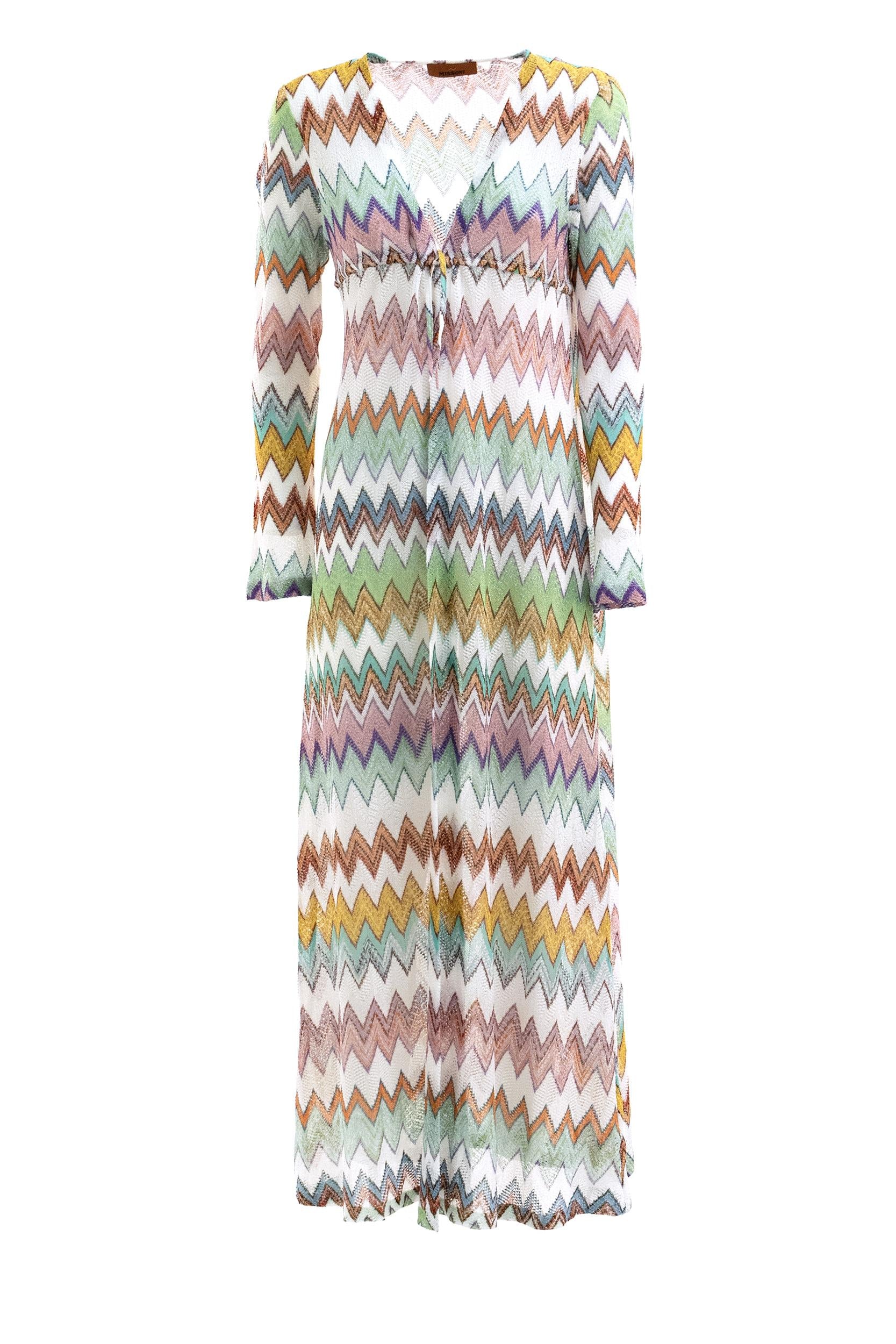 Abito copricostume in viscosa lamé con macro zig multicolore<BR/> MS26SQ0S-BR014K SM9X5 MISSONI 