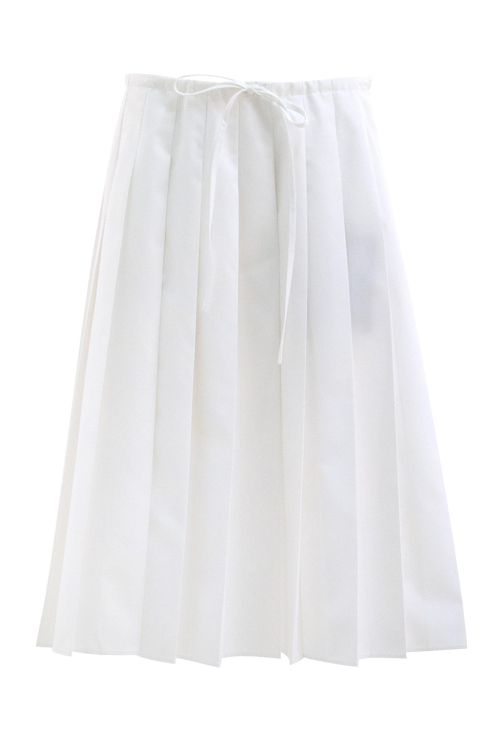 Gonna in popeline di cotone di colore bianco<BR/> P145VX S OOO 187P F0009 PRADA 