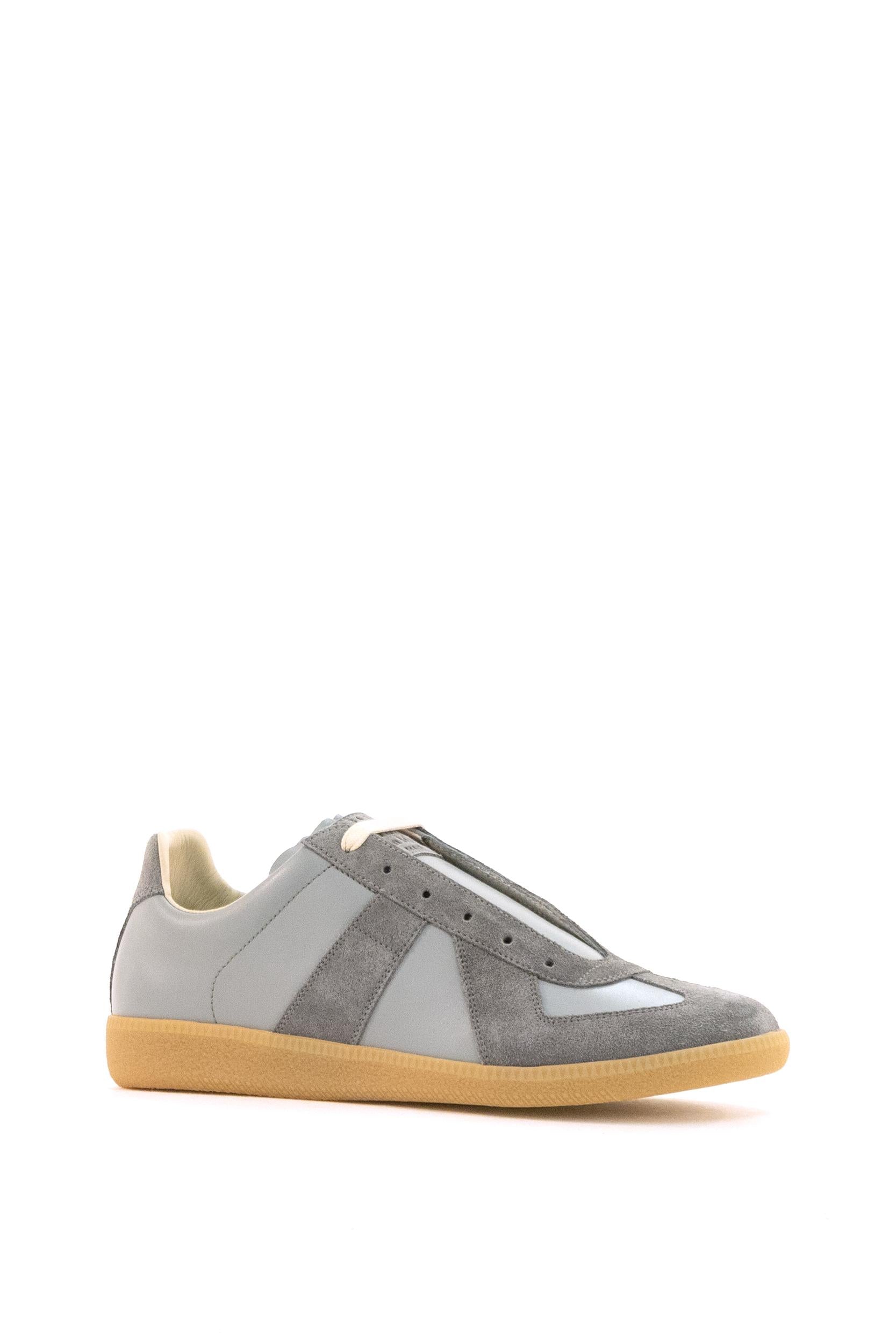 Sneakers Replica in pelle liscia color grigio e suede color grigio S57WS0236 P1895 T8147 MAISON MARGIELA 