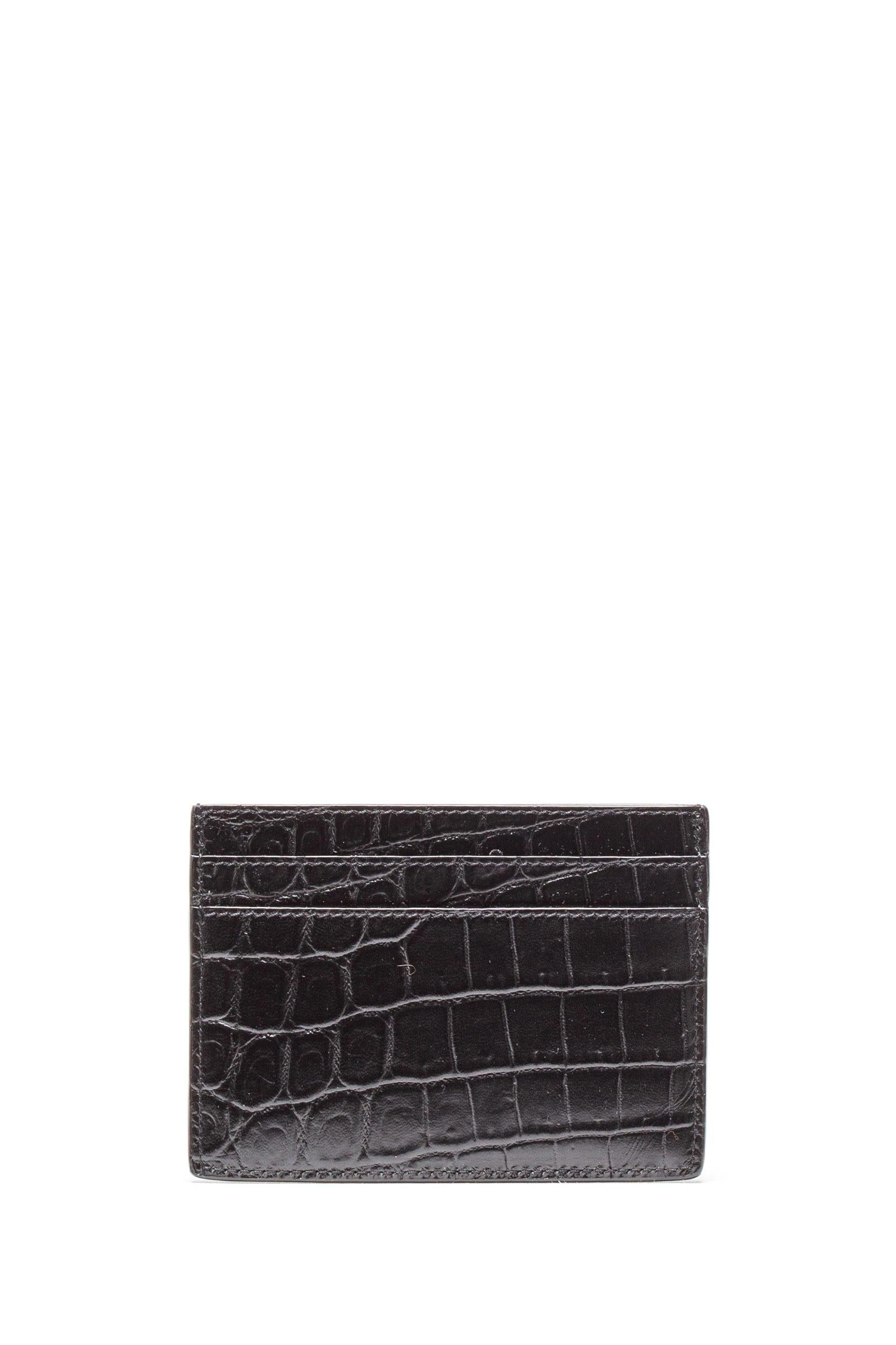 Portacarte Monogram in Pelle Opaca Goffrata Coccodrillo 607603 DZE0W 1000 SAINT LAURENT 