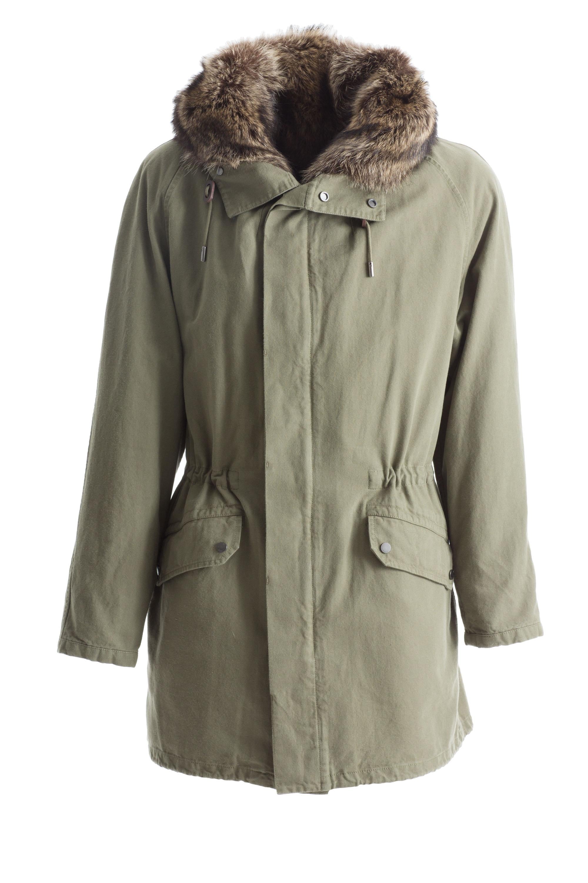 Parka verde militare con pelliccia<BR/> 7WHM09190CV2X A8033 YVES SALOMON 