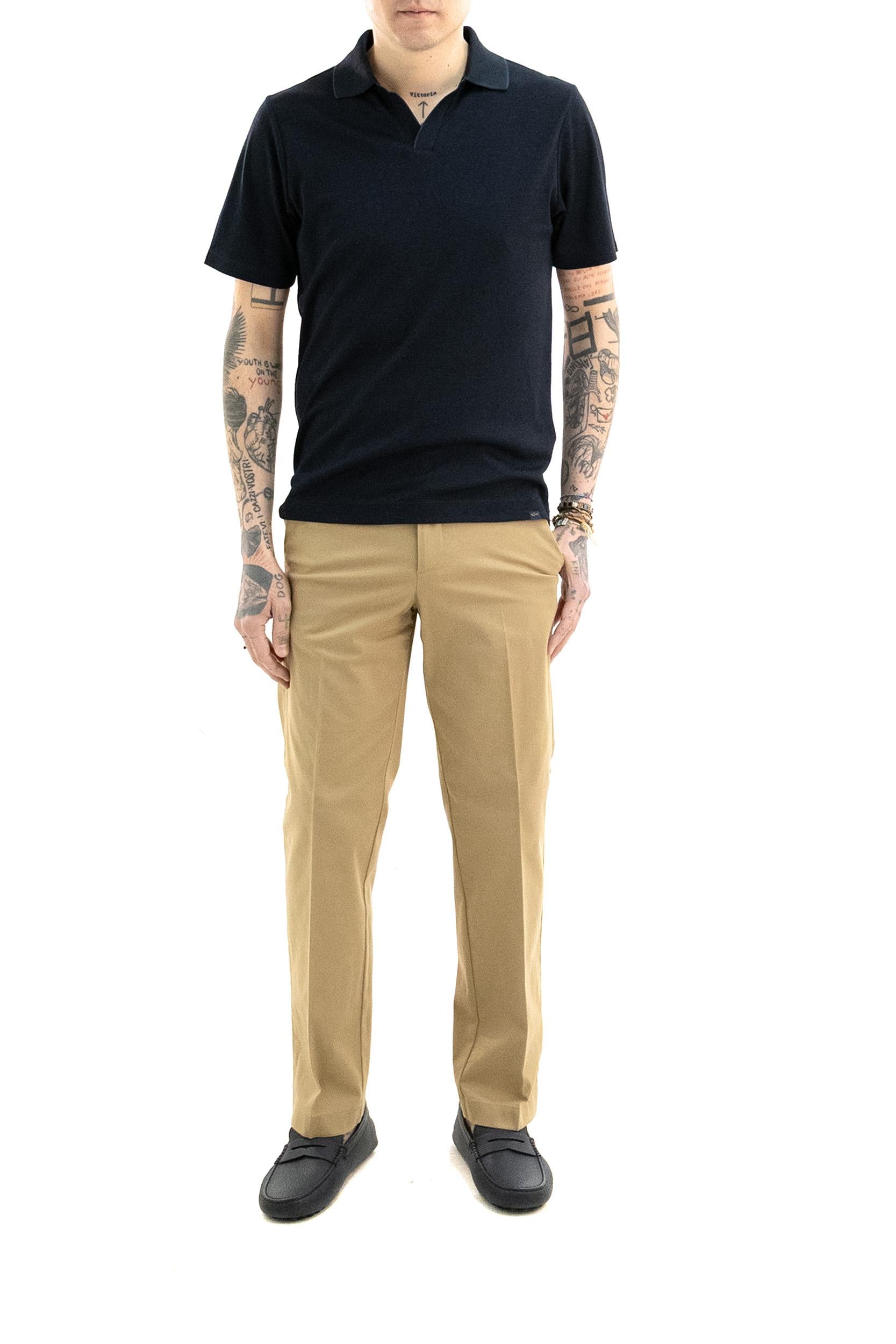 Pantaloni in cotone di colore beige<BR/> S.M04.MIDTOWN 1702 120 CRUNA 