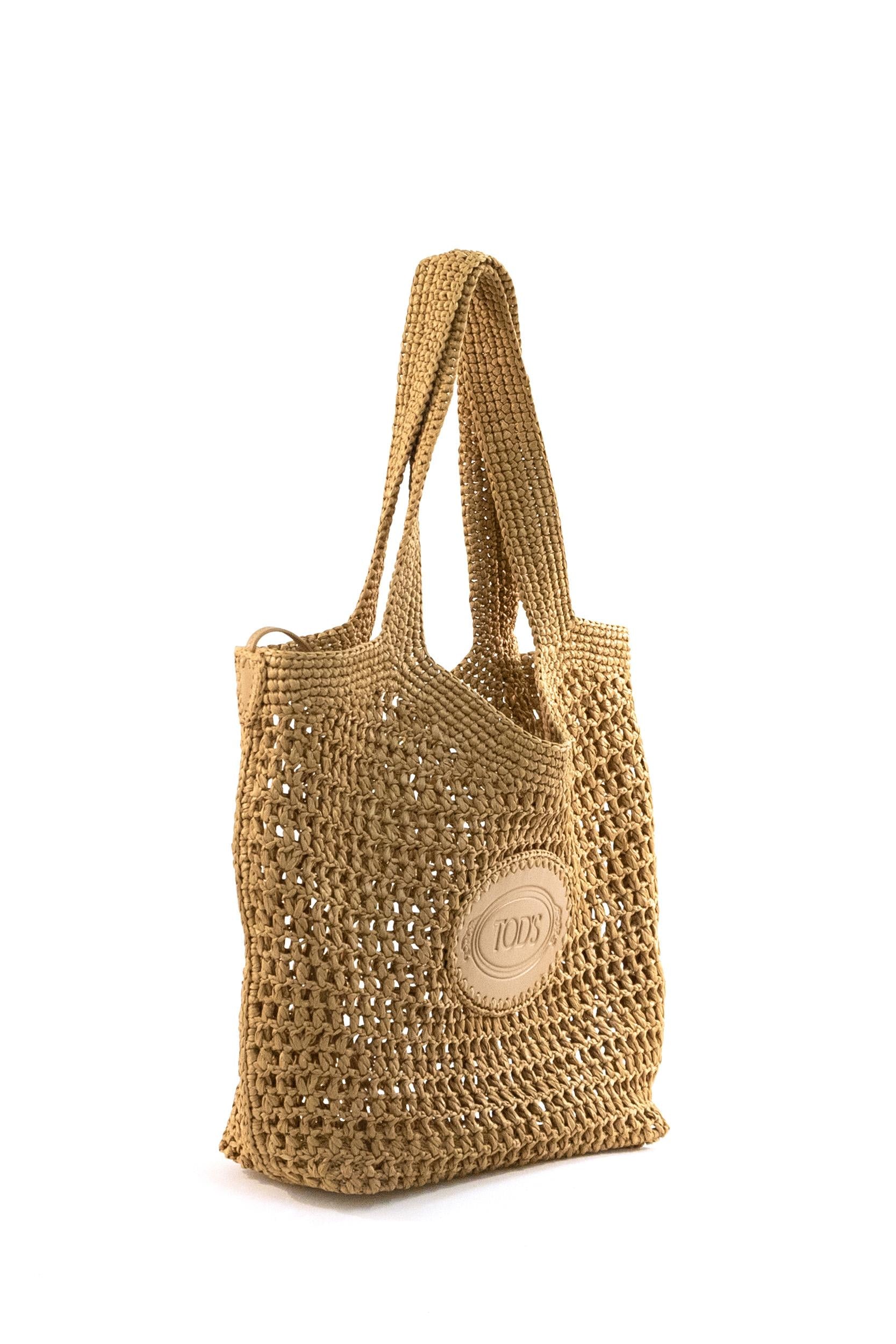 Borsa Shopping in Rafia color naturale<BR/> XBWEBLA0300RGM 478Y TOD'S 