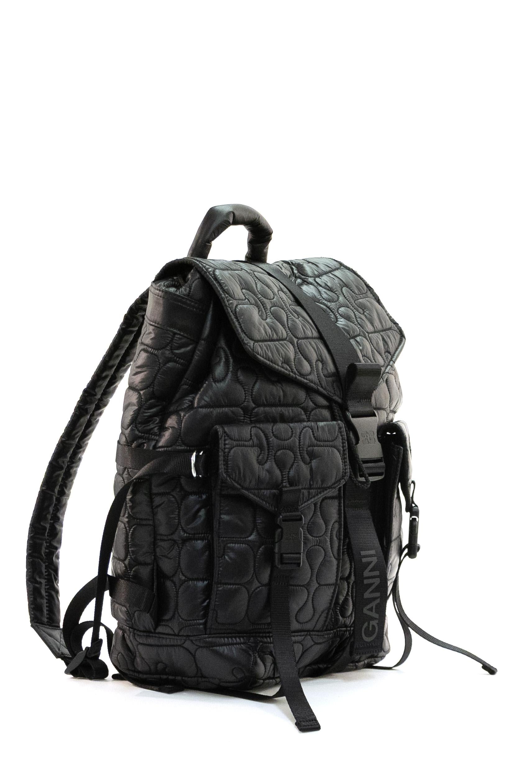 Zaino in tessuto tecnico di colore nero<BR/> B2080004 099 GANNI 